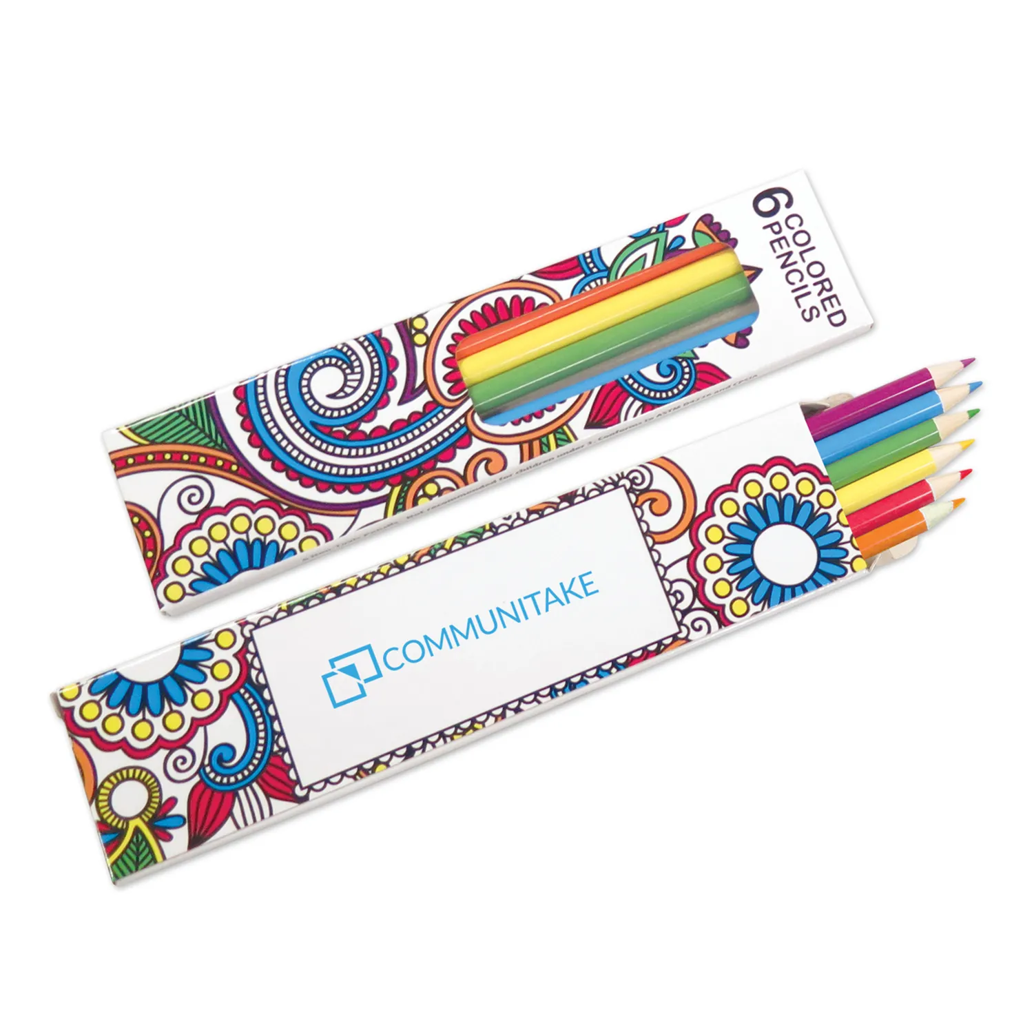 Colored Pencils Wood Non-Toxic Art Set - 6 Pack