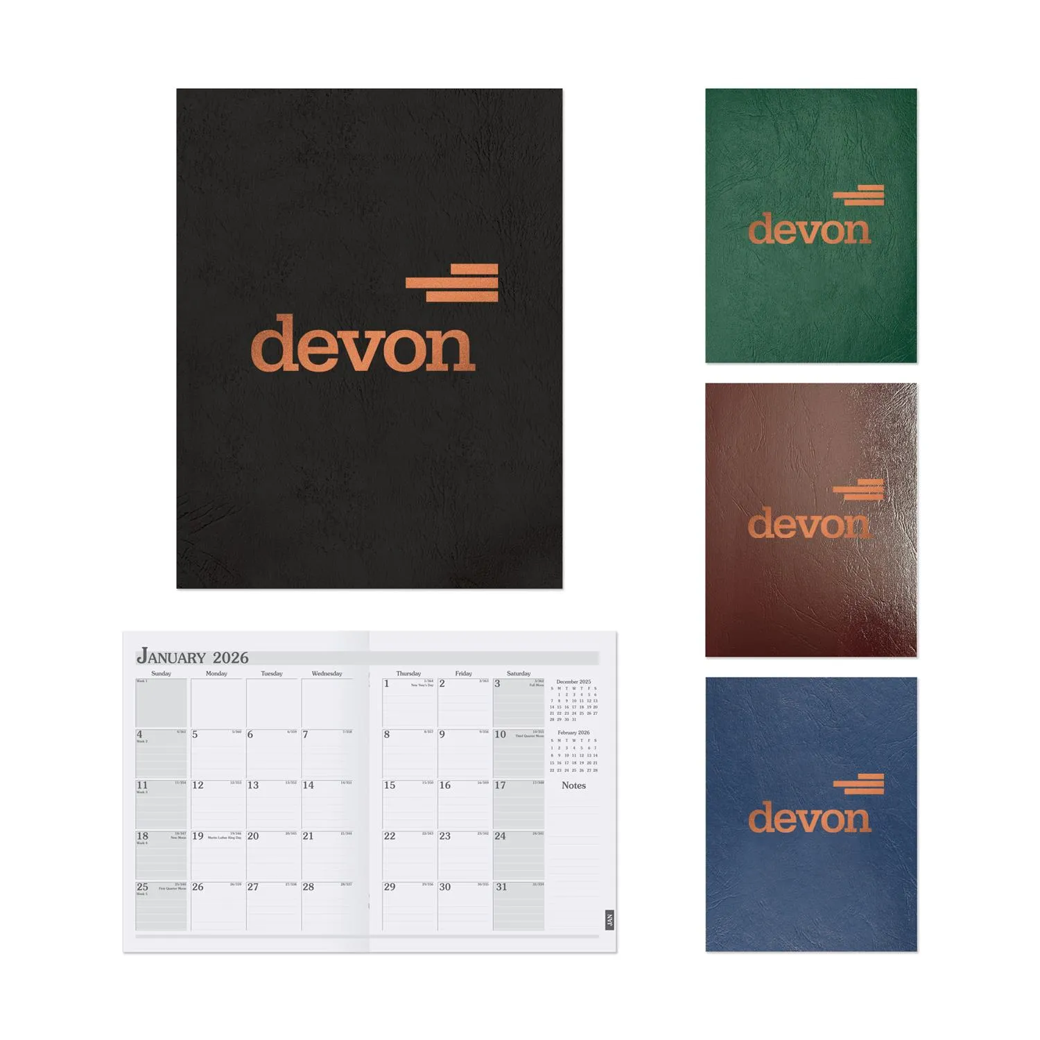 Monthly Planner Leatherette Cover Foil Stamped