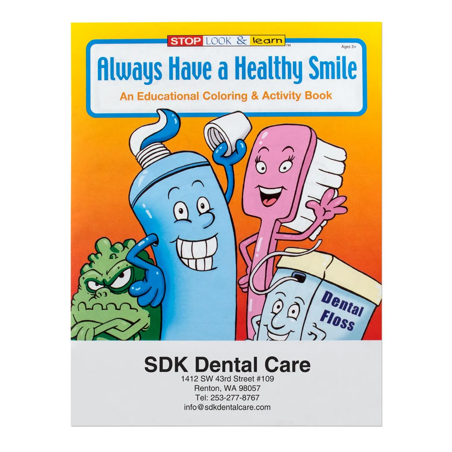 Dental Health Coloring Book Custom Imprint Cover Only