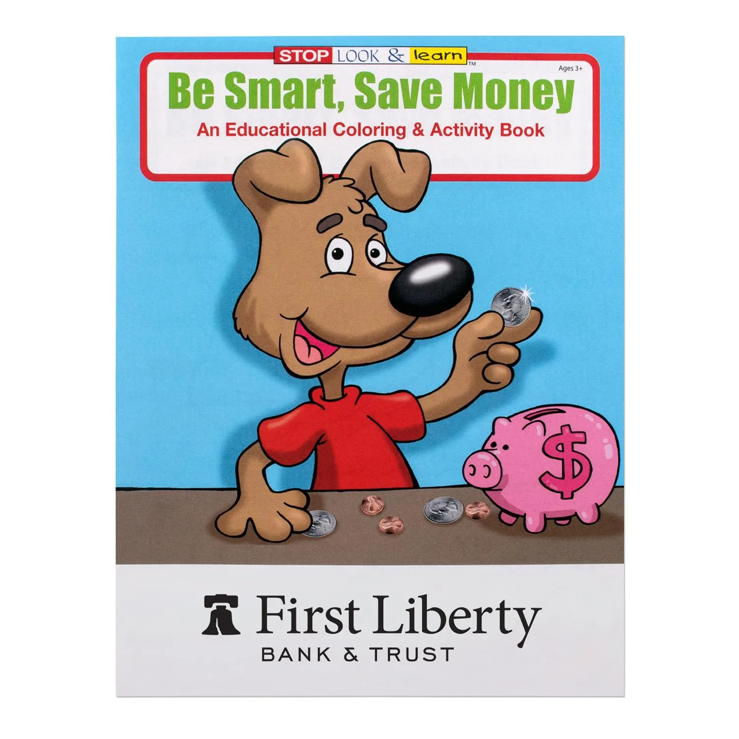 Be Smart Save Money Coloring Book - promotional product with custom logo