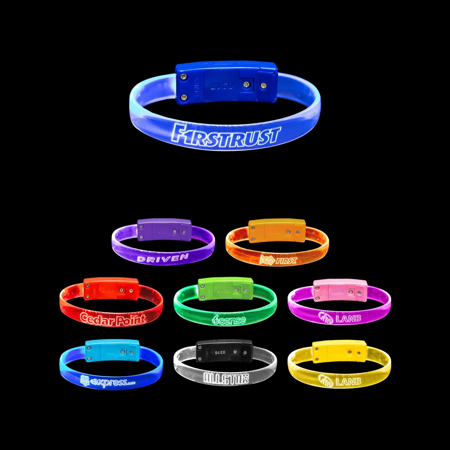 BOLT LED Wristband Silicone Custom Engraving Light Up