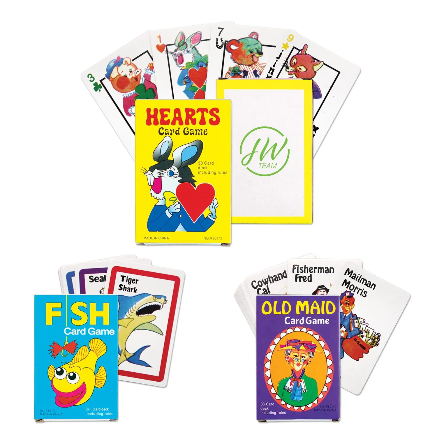 Card Game Assortment Old Maid Hearts Go Fish Pack