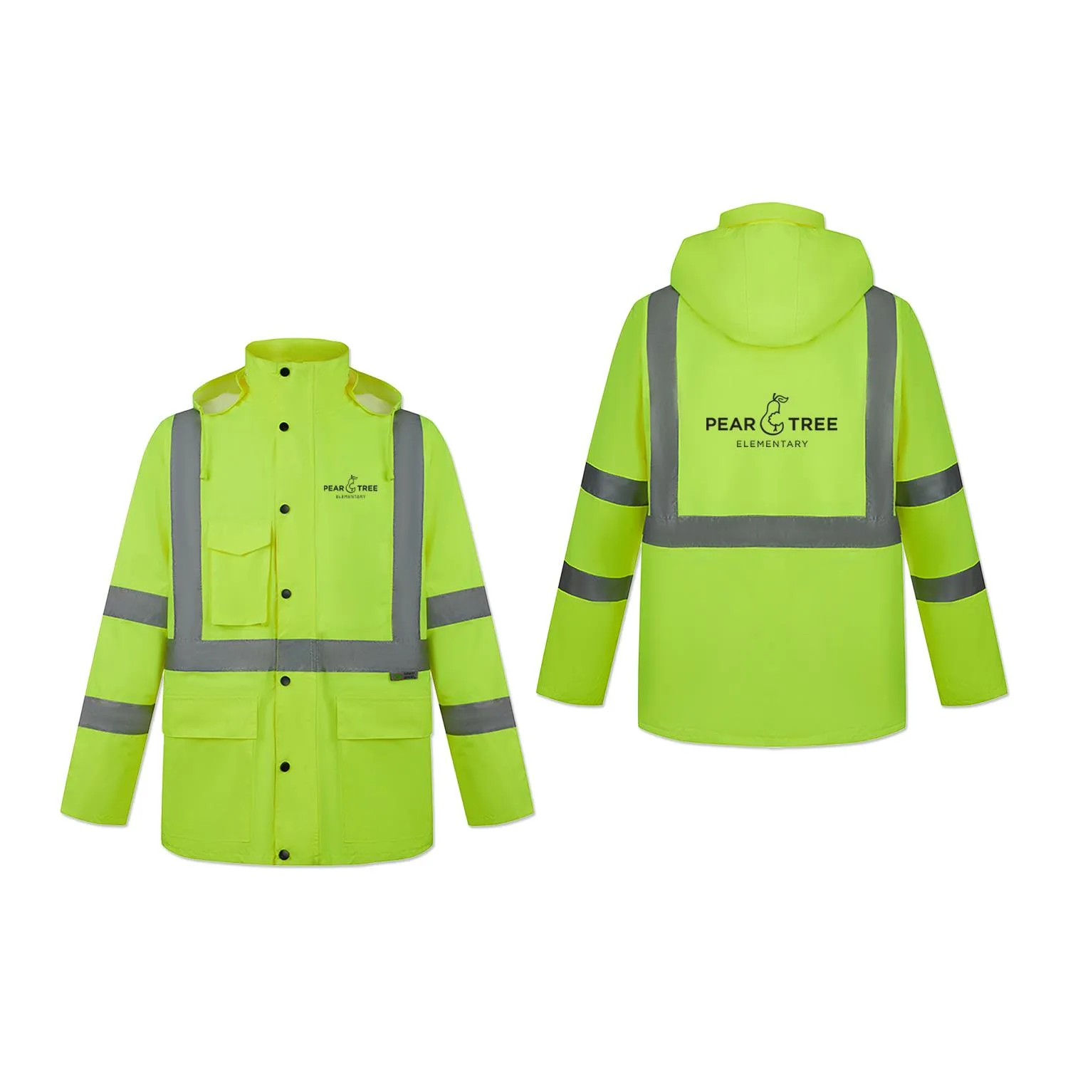Class 3 Water Resistant Rain Safety Jacket Polyester