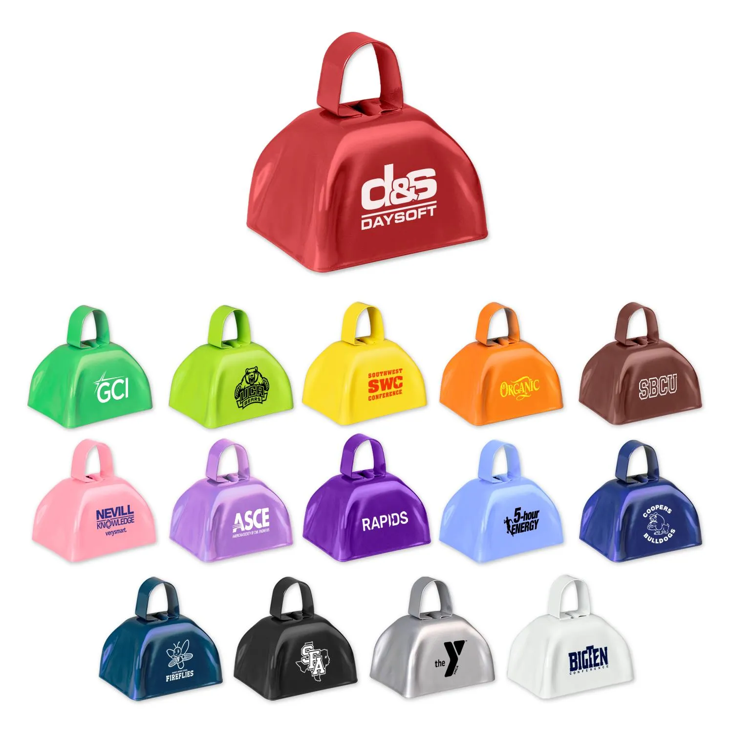 Cowbell Metal Noisemaker Custom Logo Imprint - 3 in