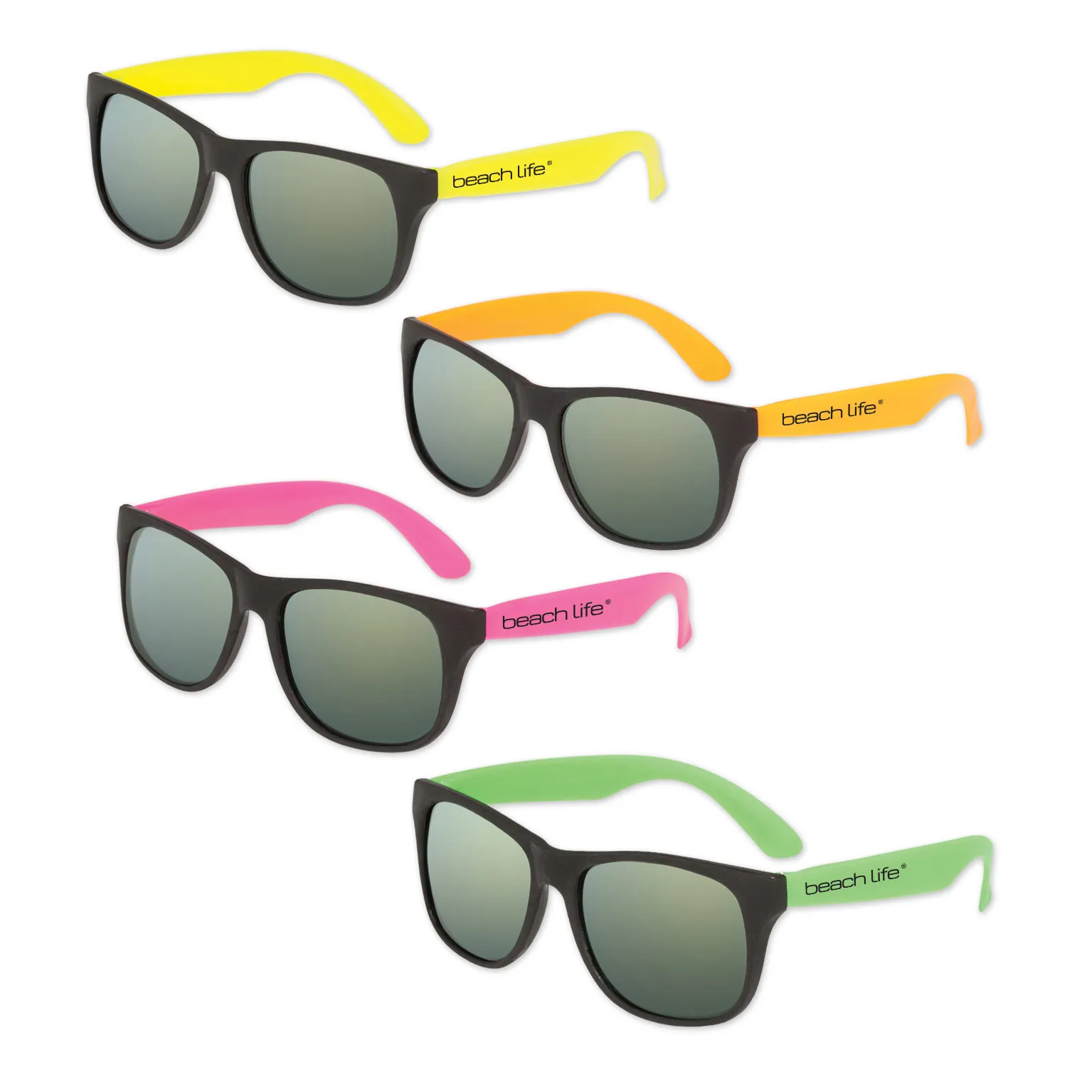 Neon Sunglasses Mirrored Lenses UV400 Protection - One Size