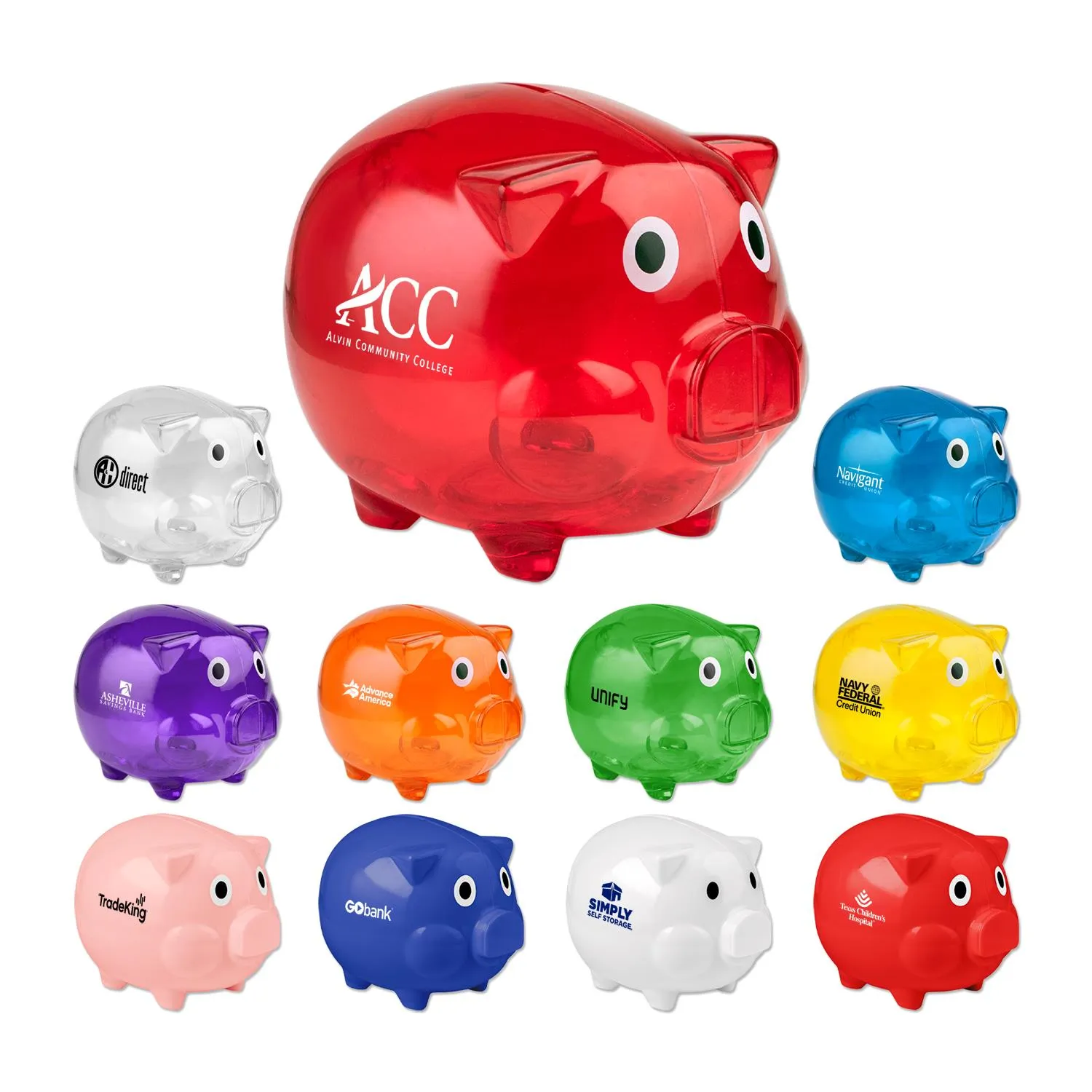 Piggy Bank Silicone Coin Savings Custom Imprint - 5 in