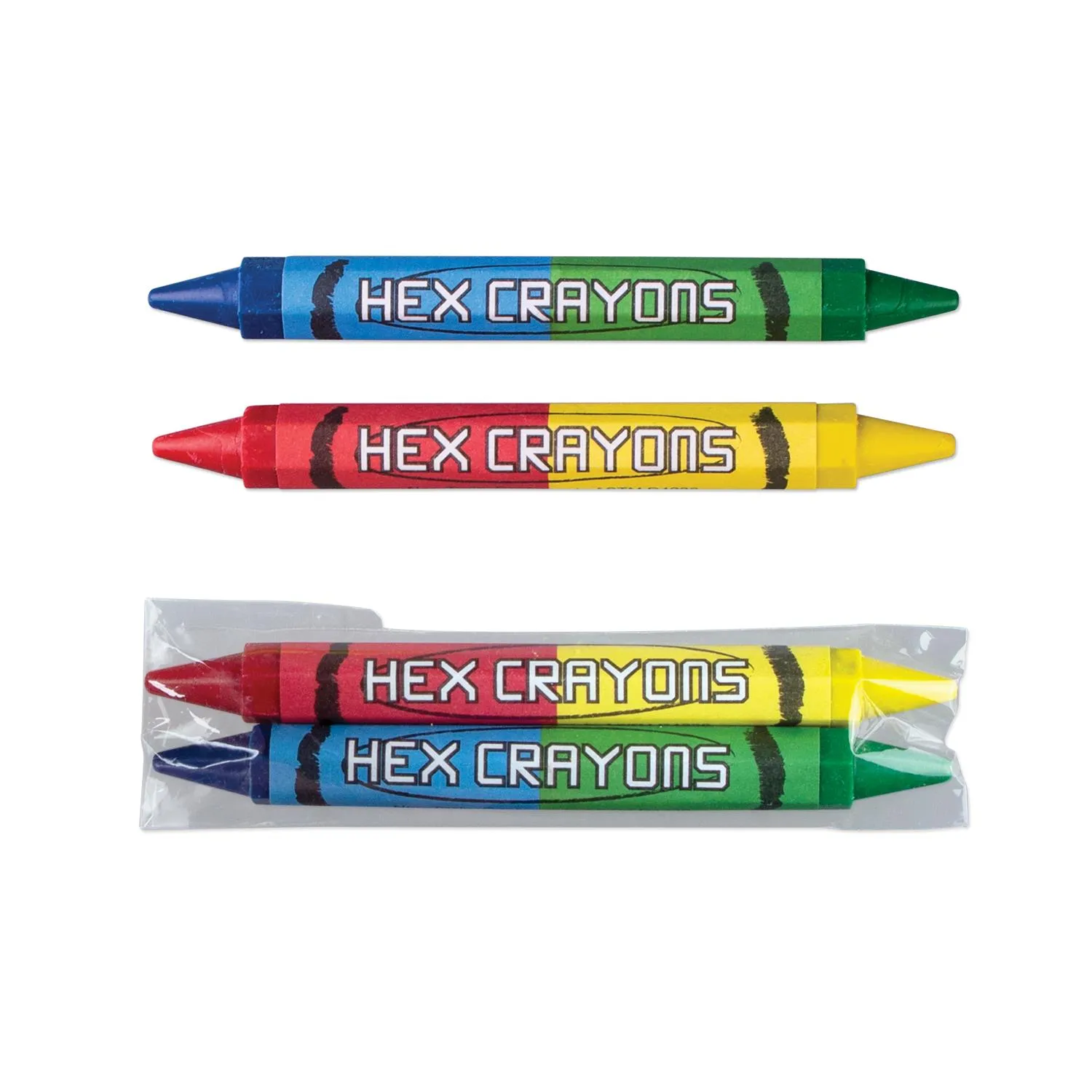 Double Sided Hexagon Crayons 4 Color Pack Creative
