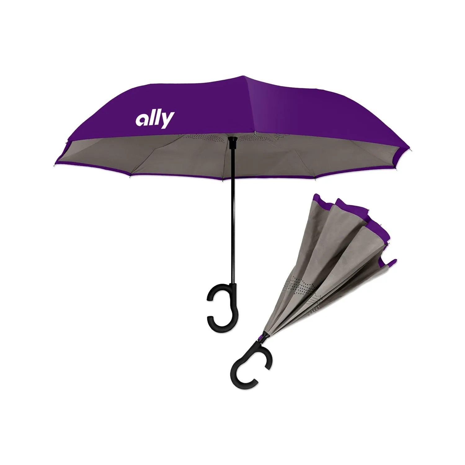Inverted Umbrella Dual-Tone Polyester Auto-Open - product view 9