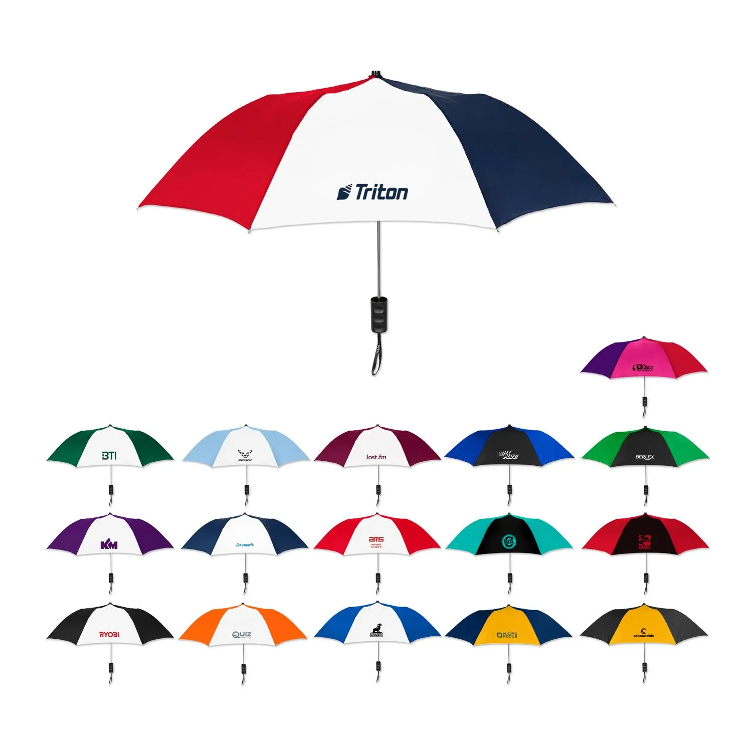 Folding Umbrella Two Color Panels Auto-Open Elite