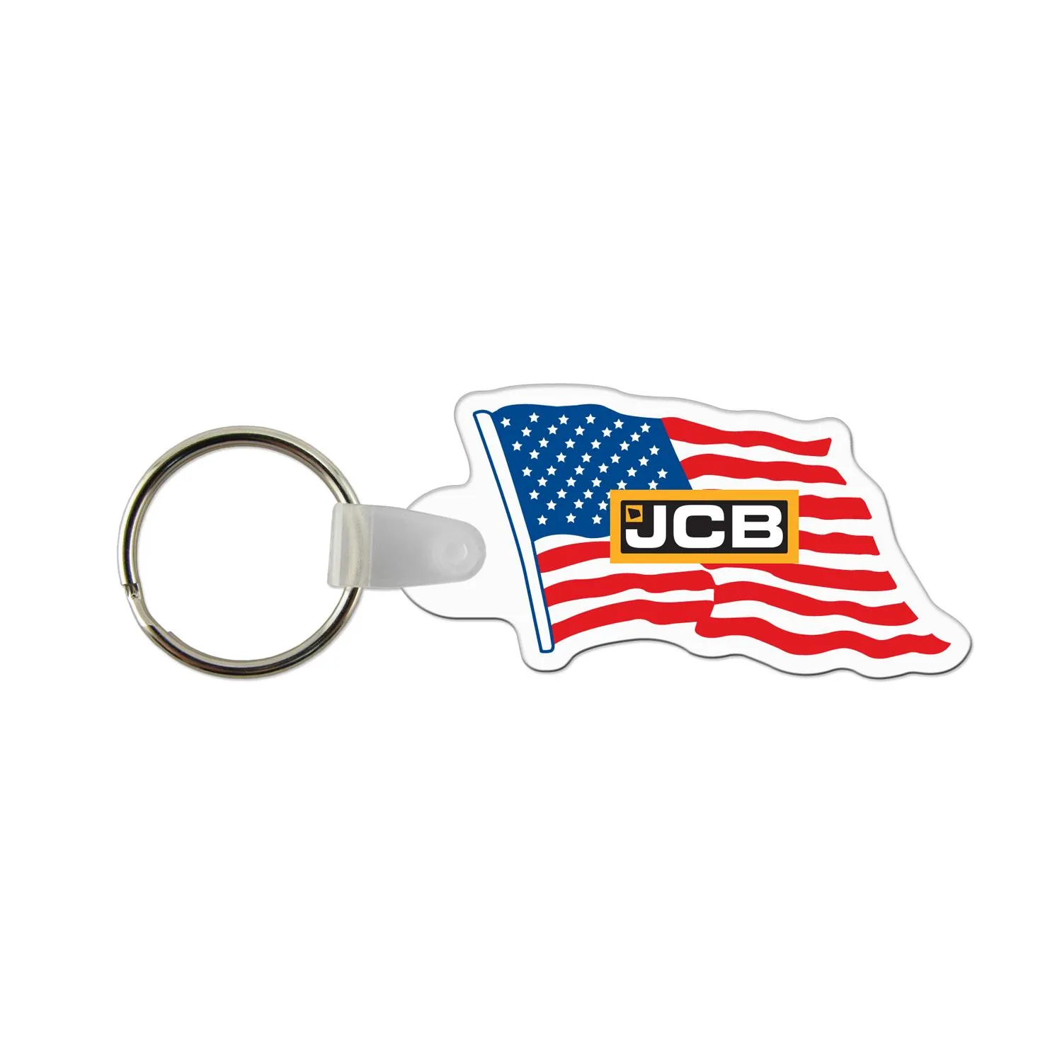 Custom Keychain Flag Shaped Vinyl USA Made Full Color