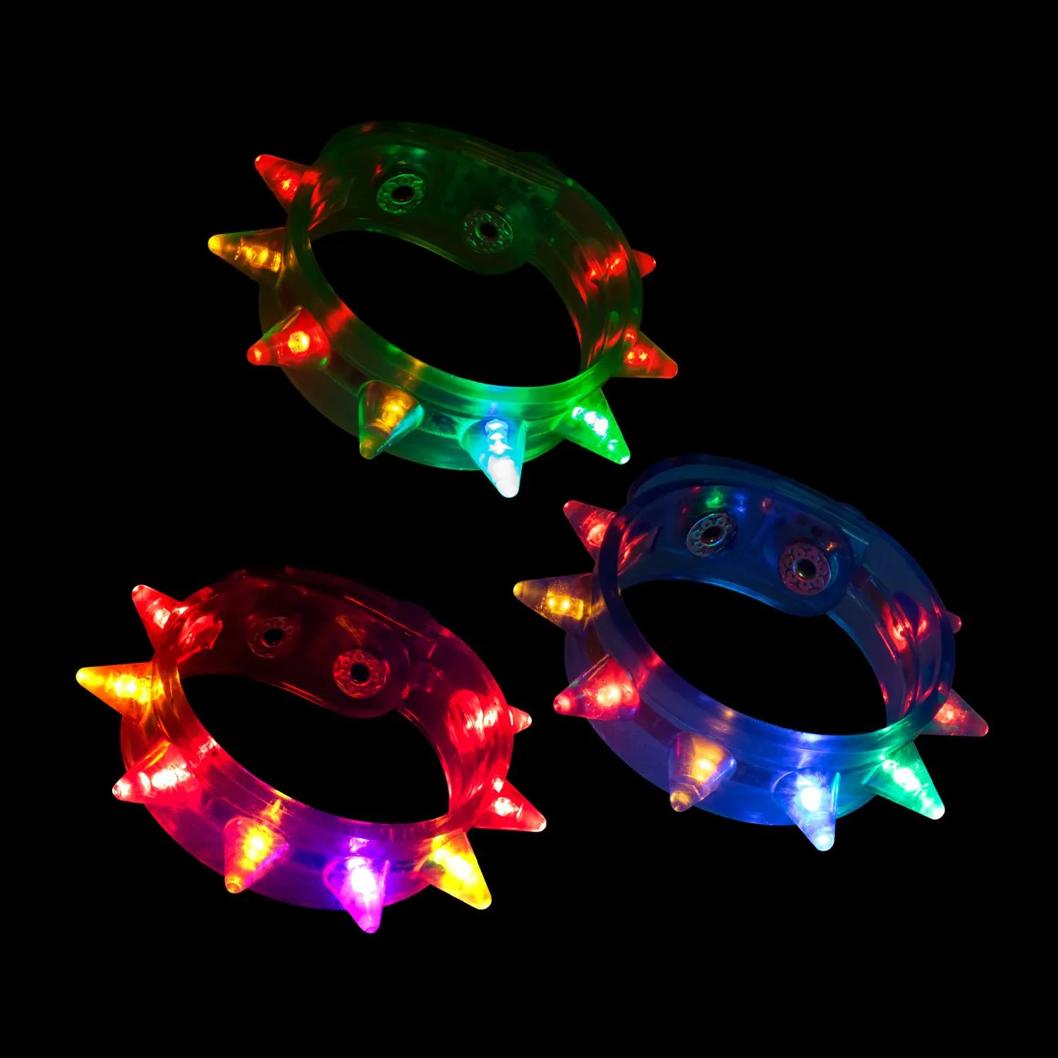 LED Spike Bracelet Flashing Light Up Party - 8 in