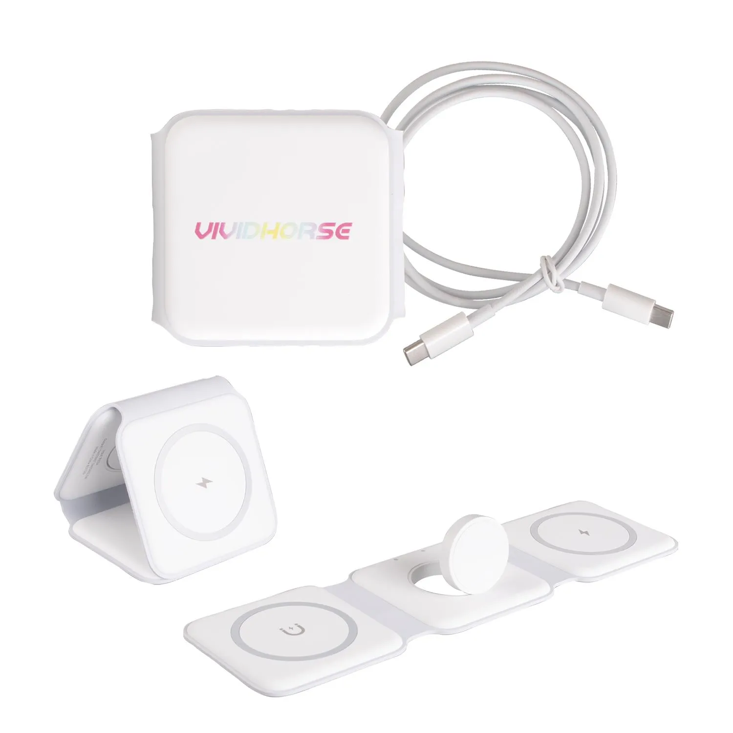 Wireless Charger Foldable 3-in-1 Chi-Charge Stack - product view 3