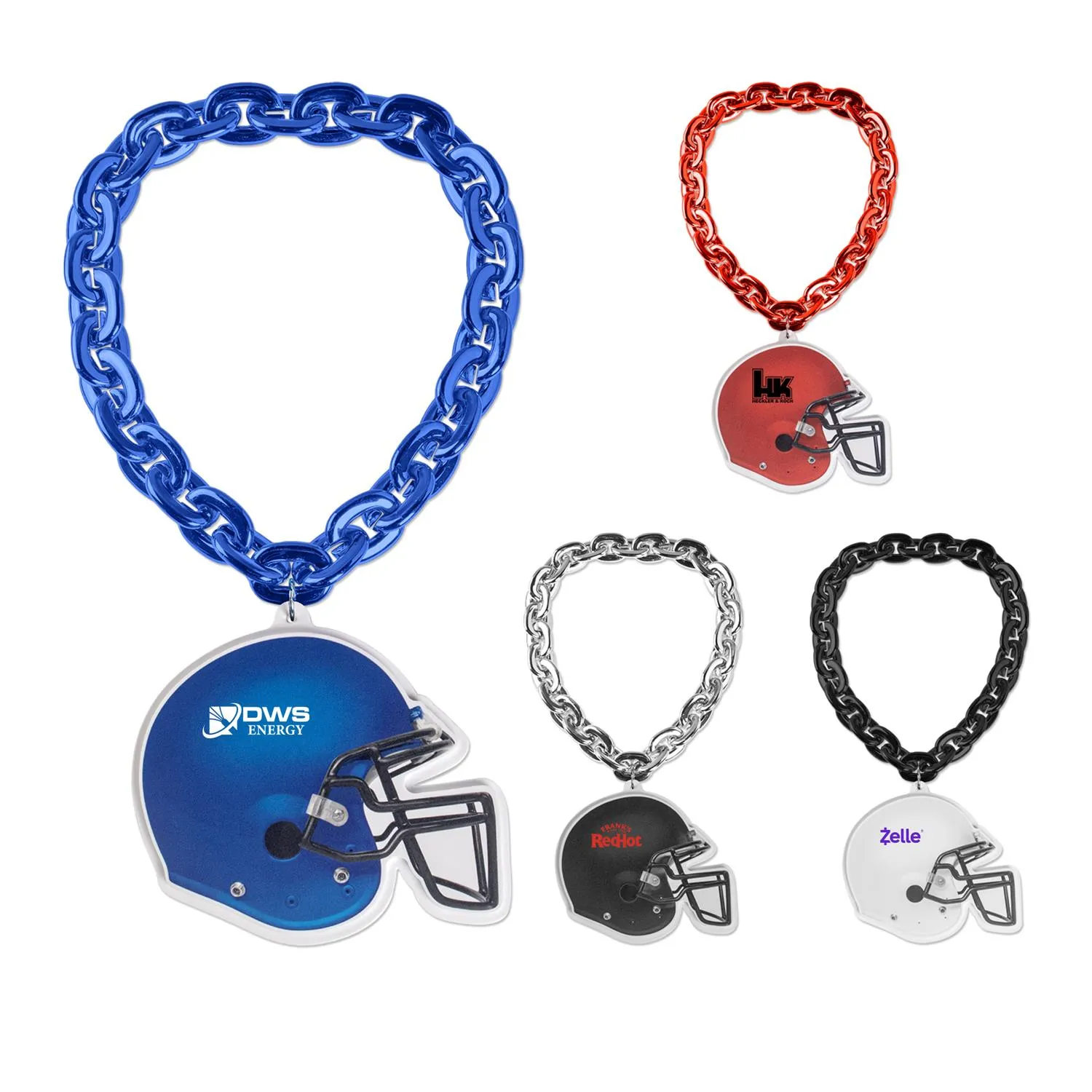 Football Helmet Medallion EVA Jumbo Chain - 7.5 in