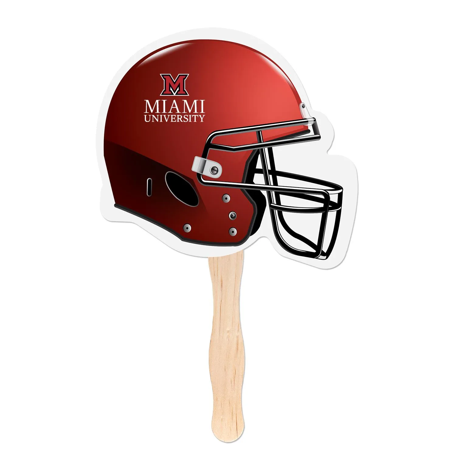Custom Hand Fan Football Helmet Shape Full Color Print