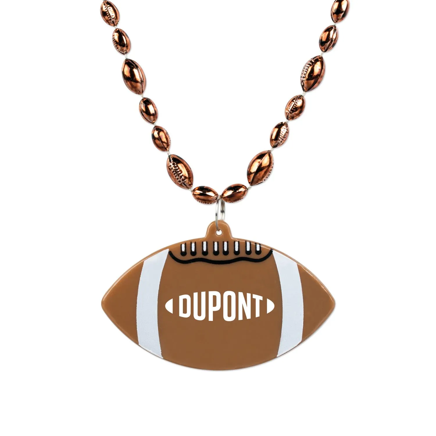 Football Medallion Beads Necklace 7mm Sports Theme