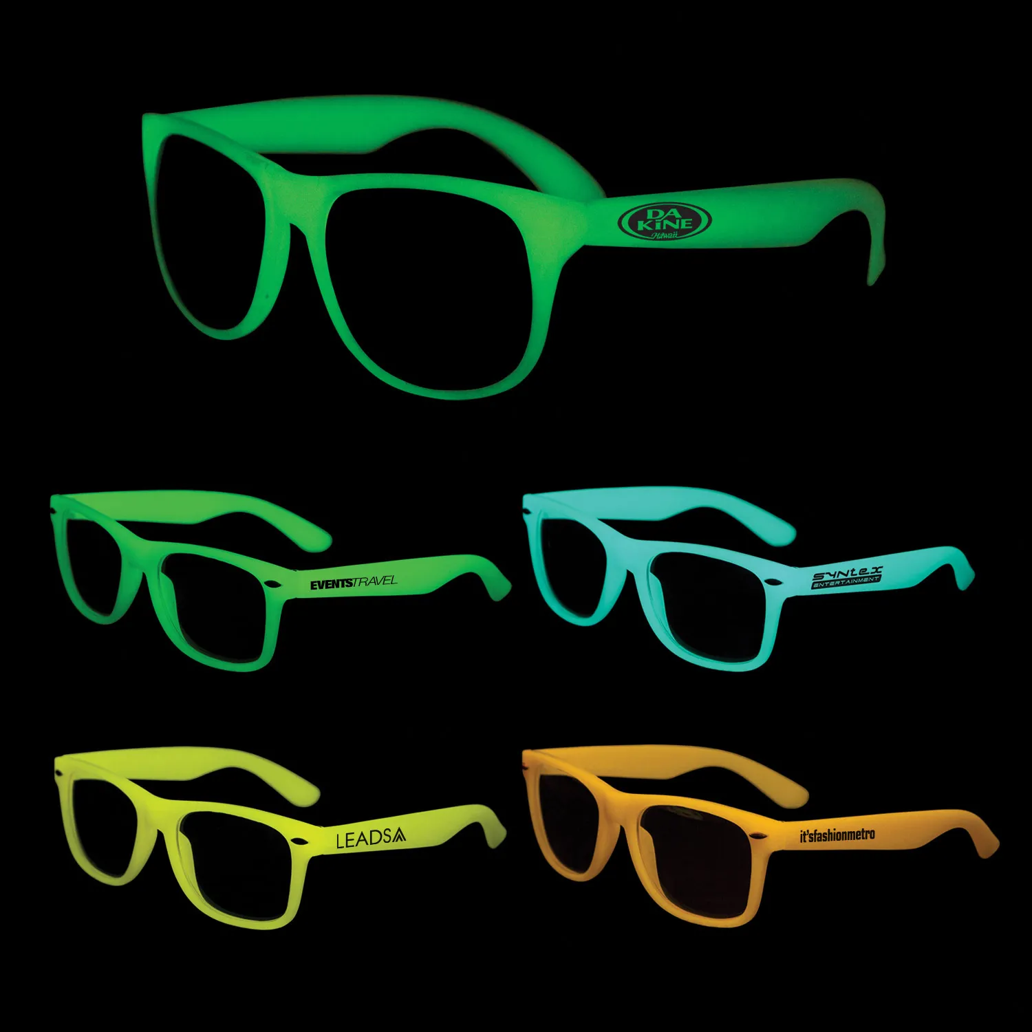 Glow in the Dark Sunglasses Clear Lens Silicone