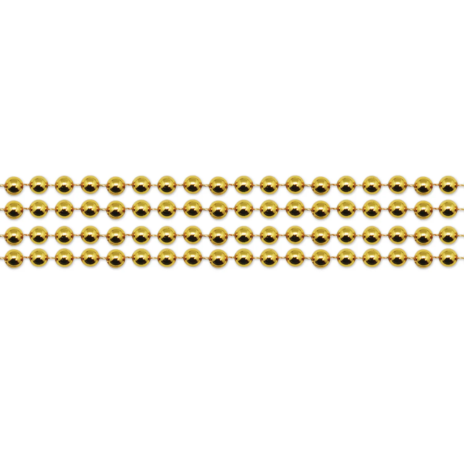 Gold Bead Necklace Mardi Gras Style - 33 in