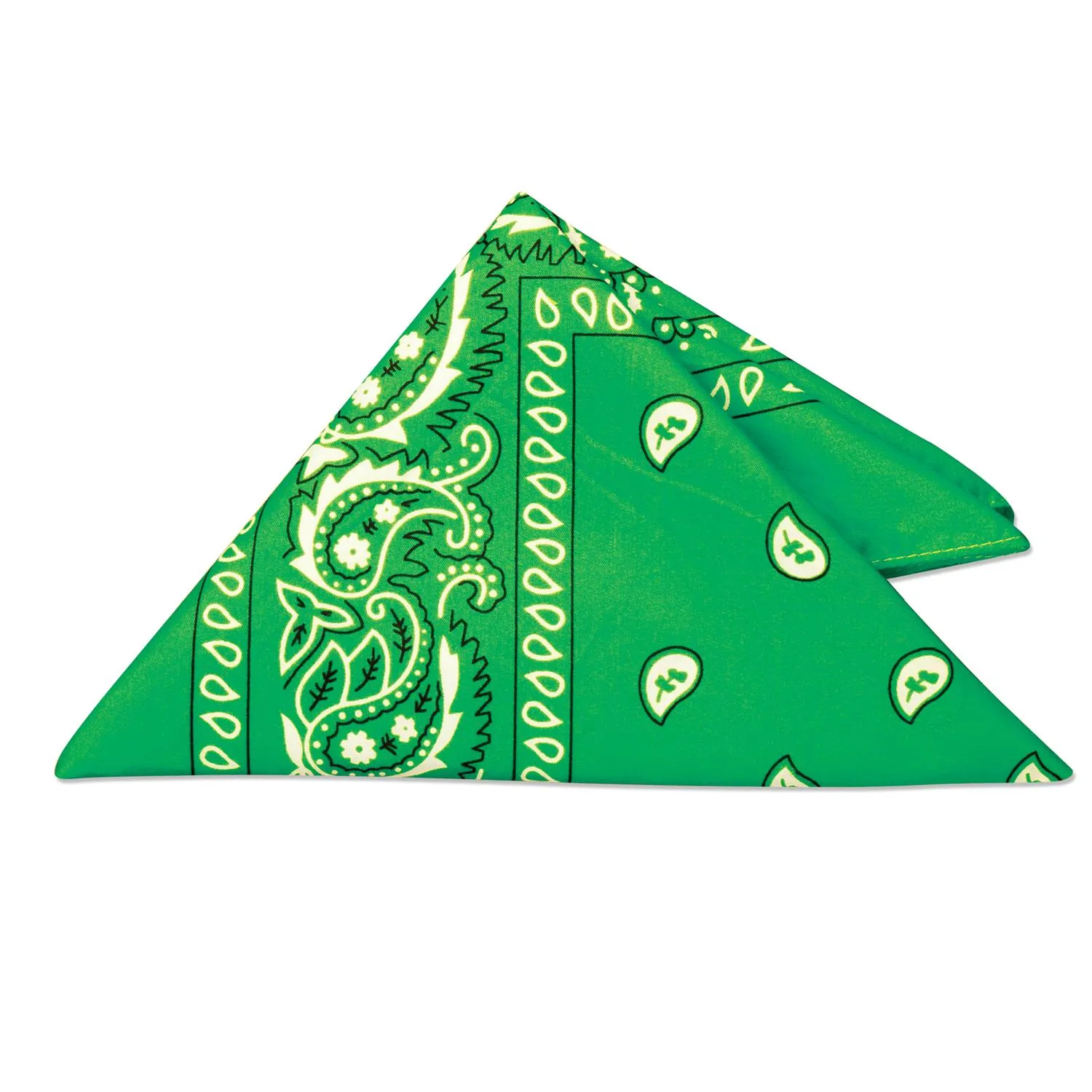 Green Bandana Polyester Square - 22 in (12 Pack)