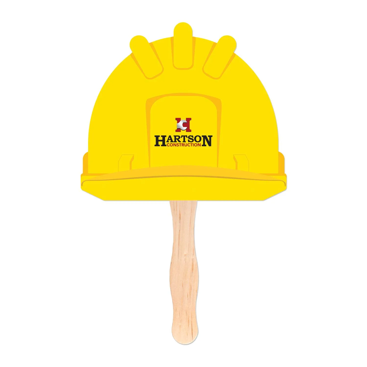 Custom Hand Fan Hard Hat Shape Full Color Print Safety