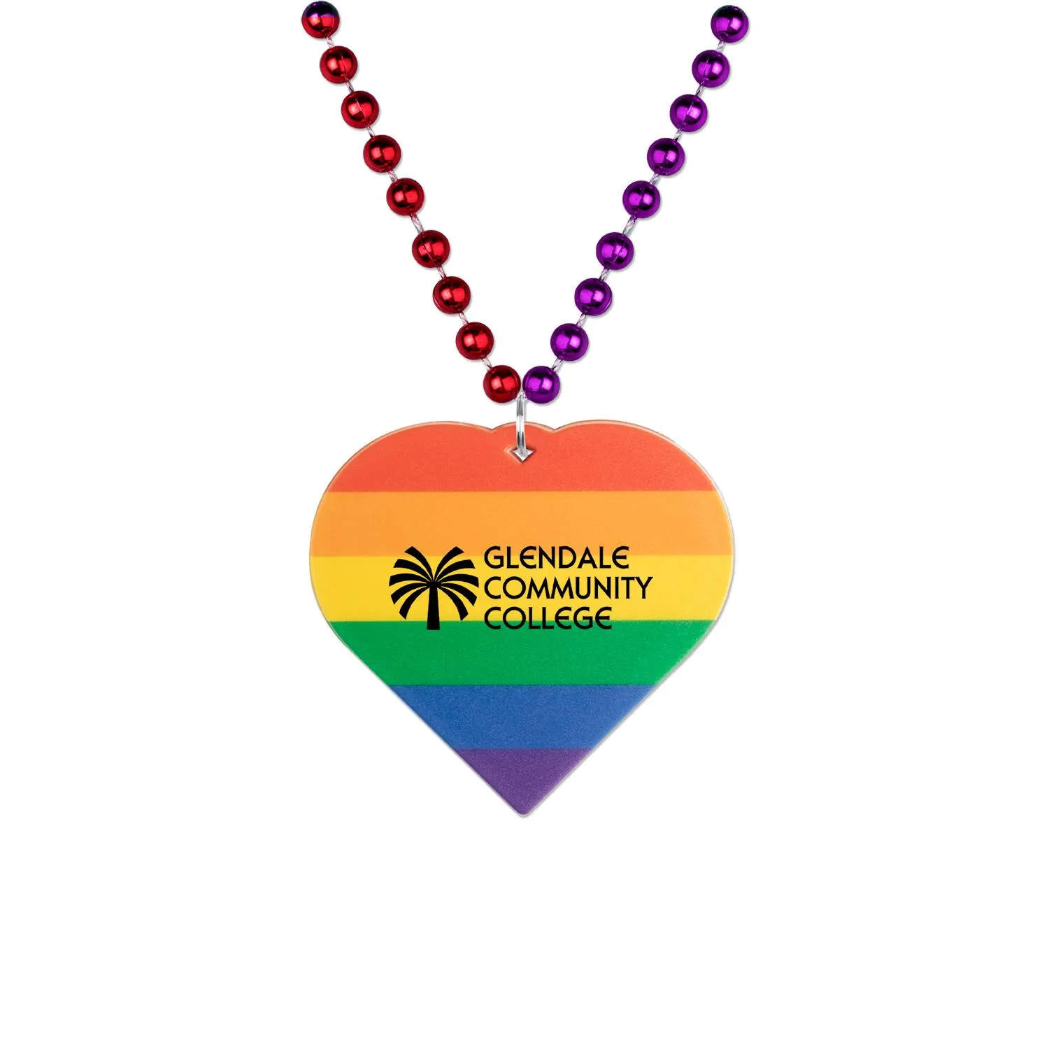 Pride Heart Medallion Beads Rainbow Colors Event Toss