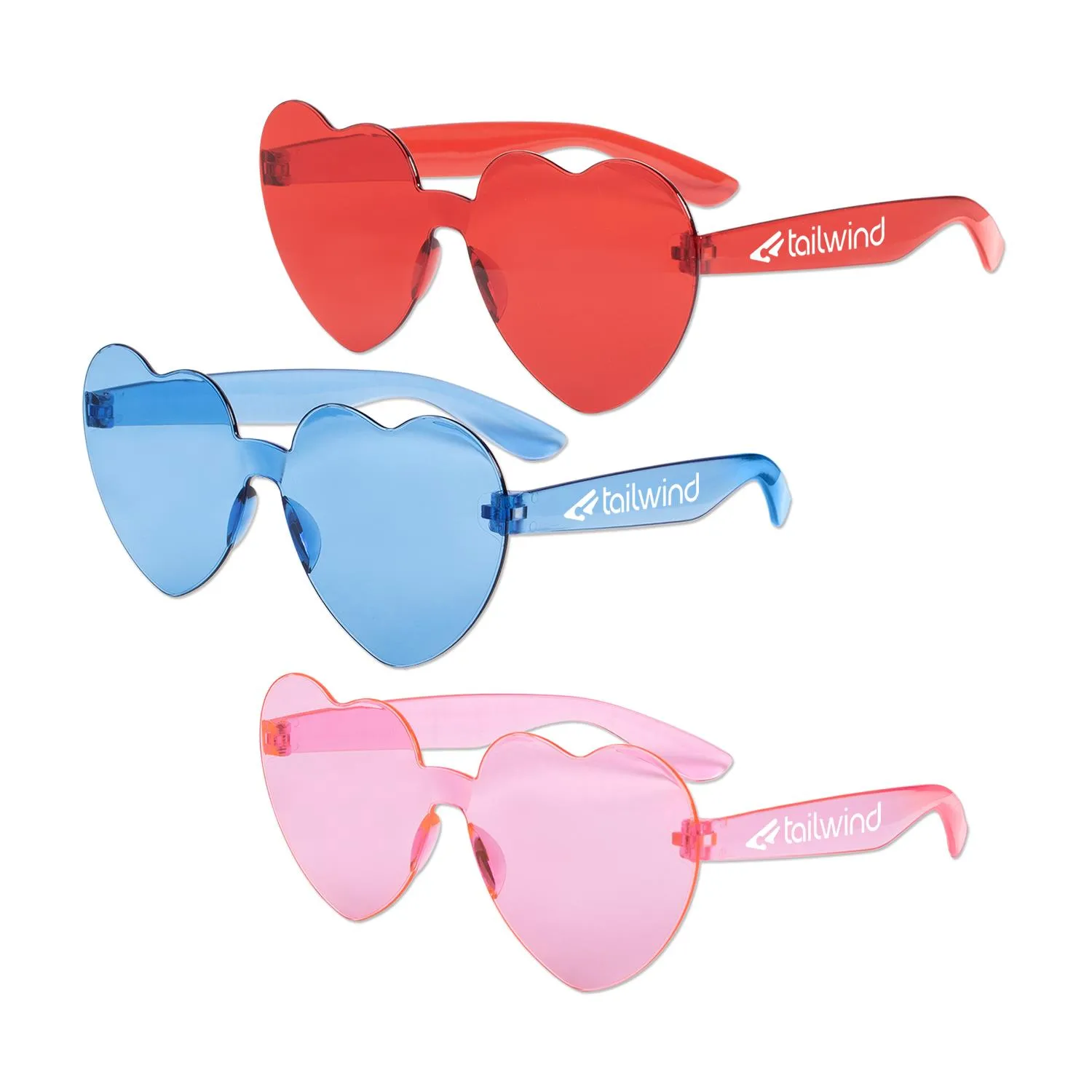 Heart Sunglasses Frameless UV400 Protection Light Effect