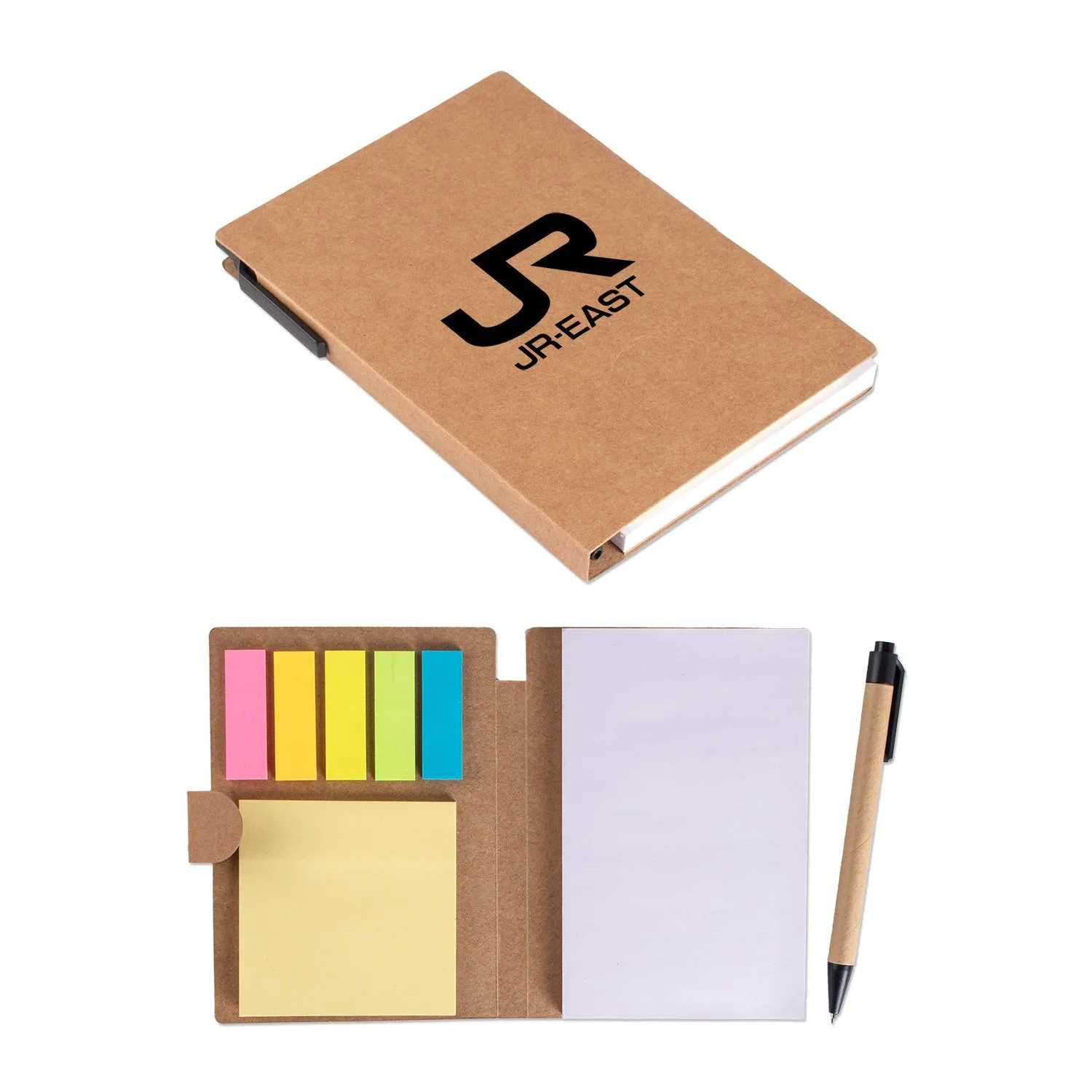 Kraft Notebook Sticky Notes Pen Organizer Combo Set