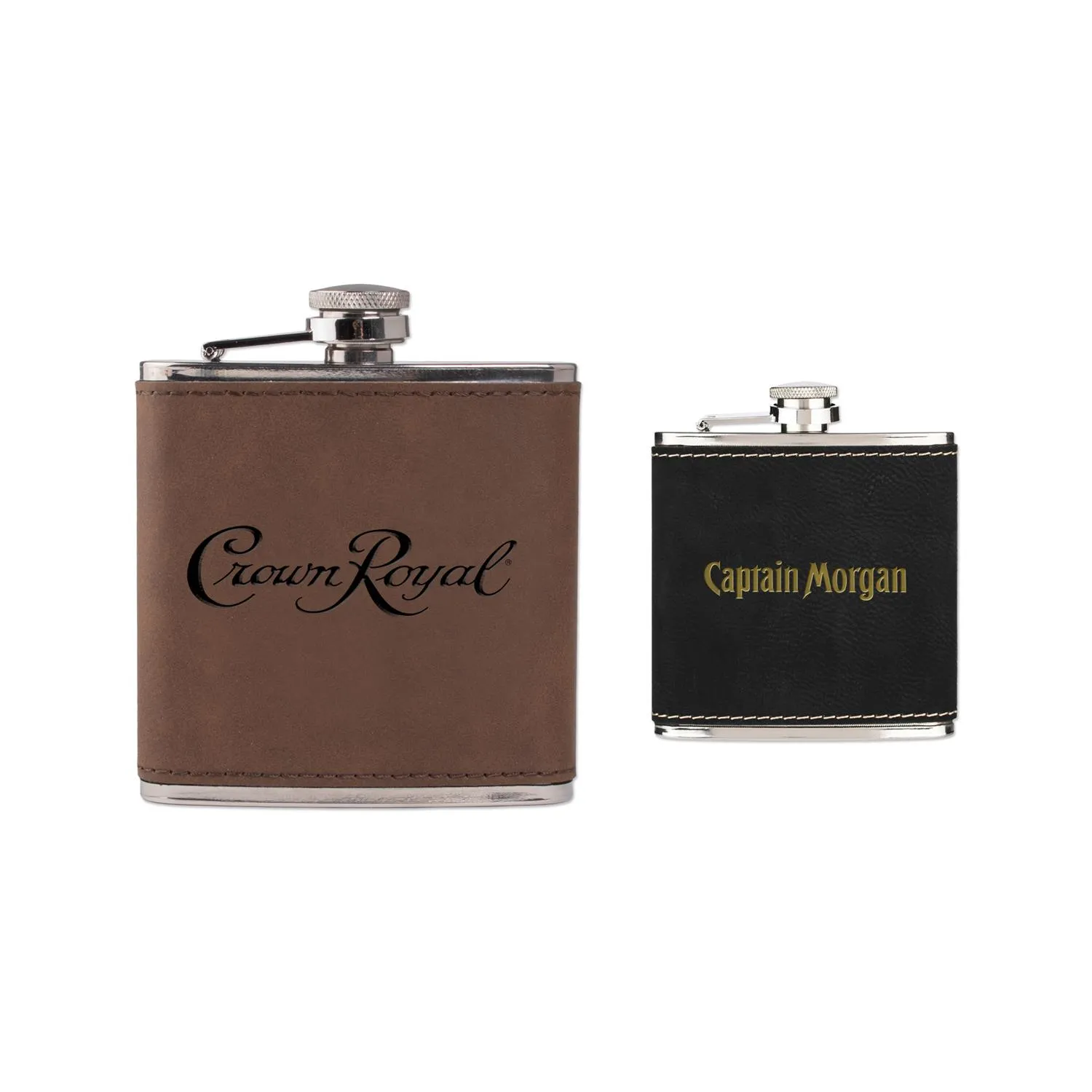 Hip Flask Stainless Steel Leatherette Wrapped - 6 oz