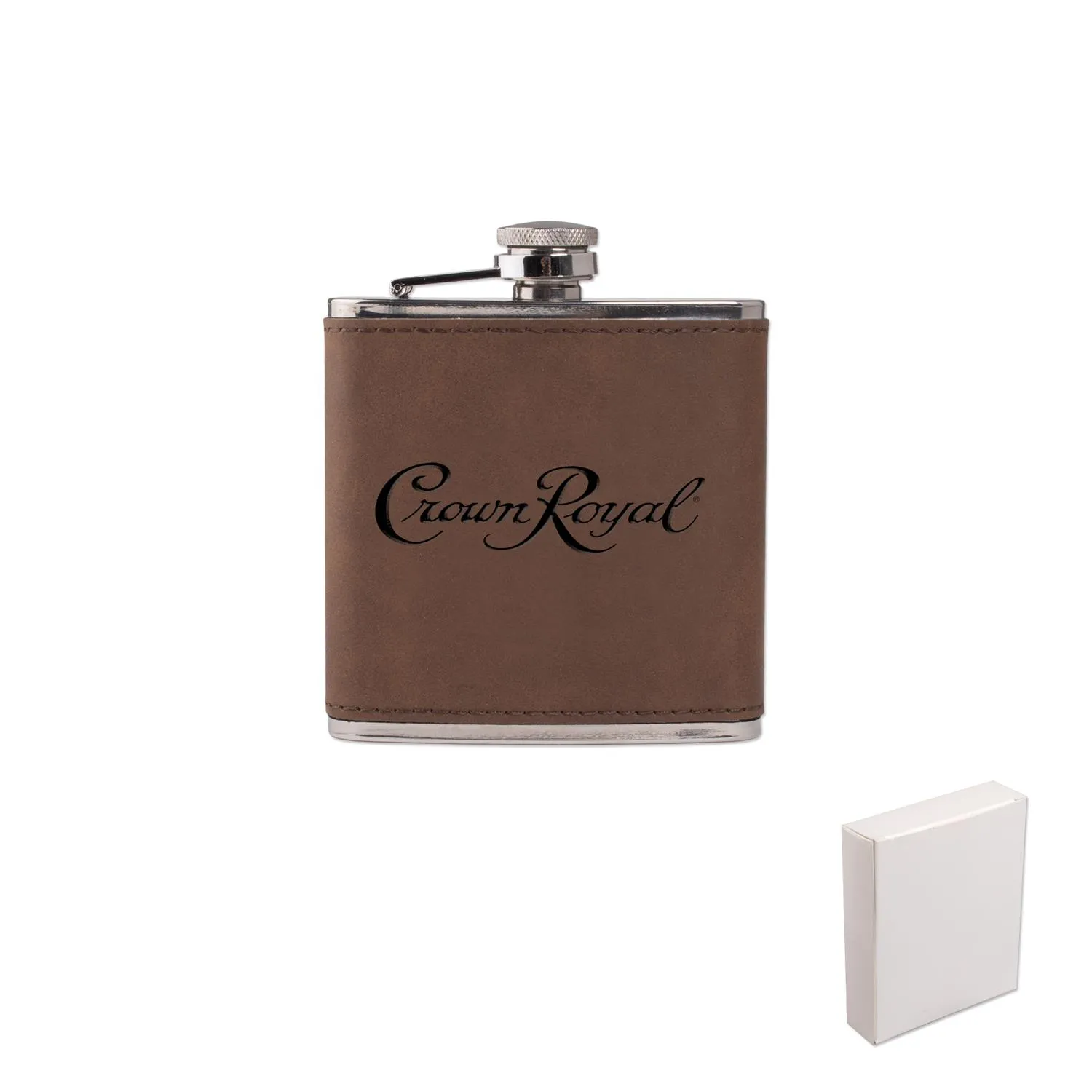 Hip Flask Stainless Steel Leatherette Wrapped - 6 oz - product view 3