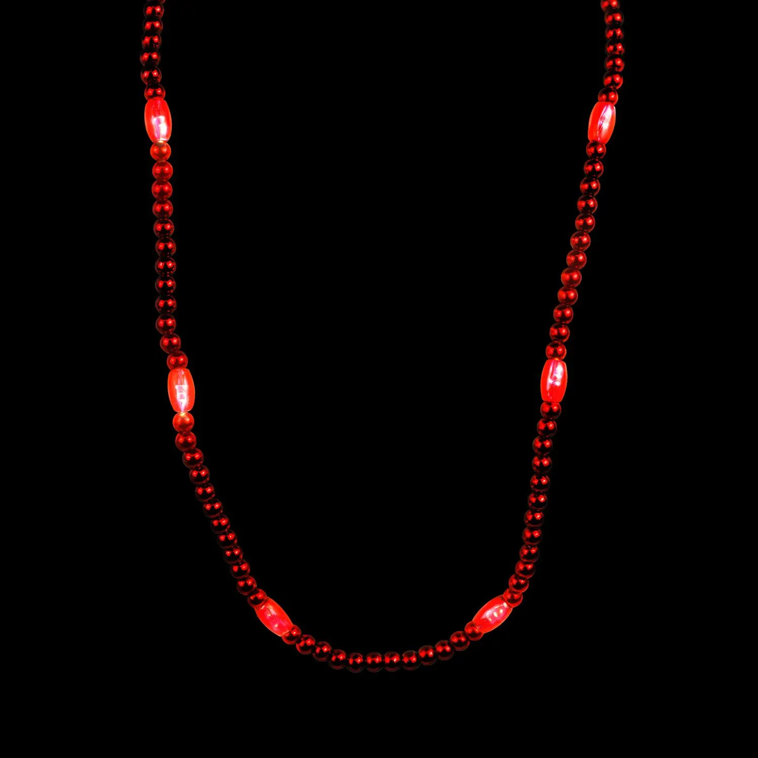 LED Bead Necklace Red Light Up Three Modes