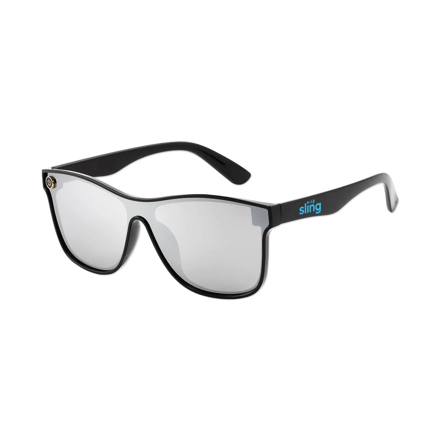 Sports Sunglasses Black Frame Mirrored Lens Unisex