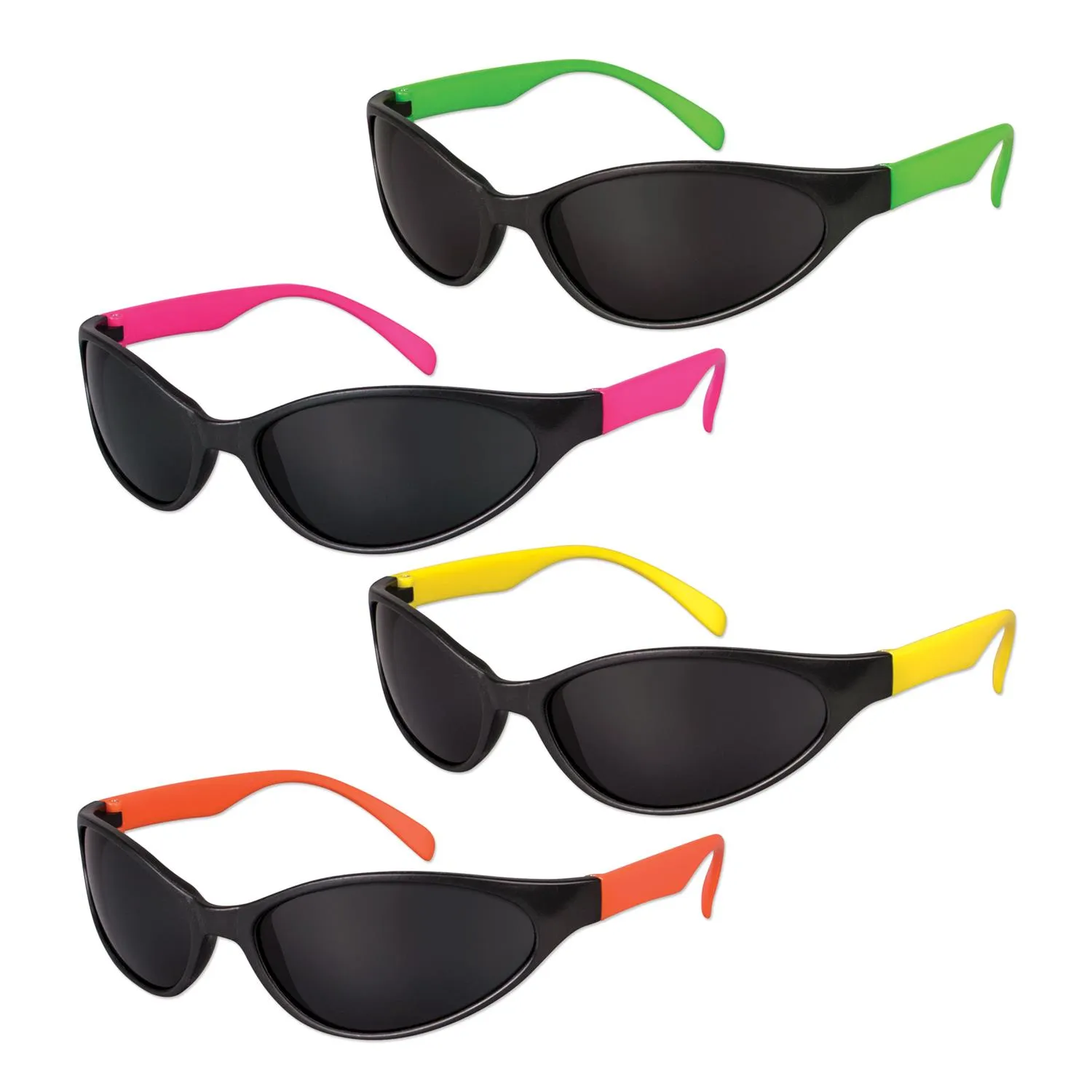 Neon Sport Sunglasses Adult Assorted (12 Pack)