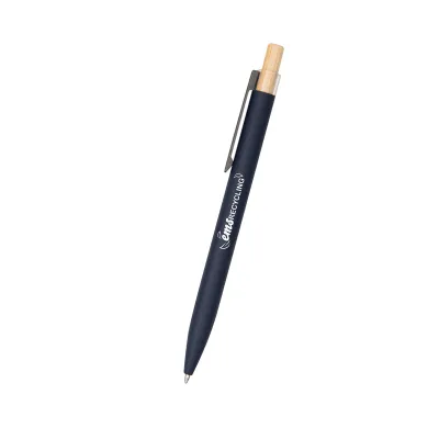 Recycled Aluminum Pen With Bamboo Plunger - product view 1