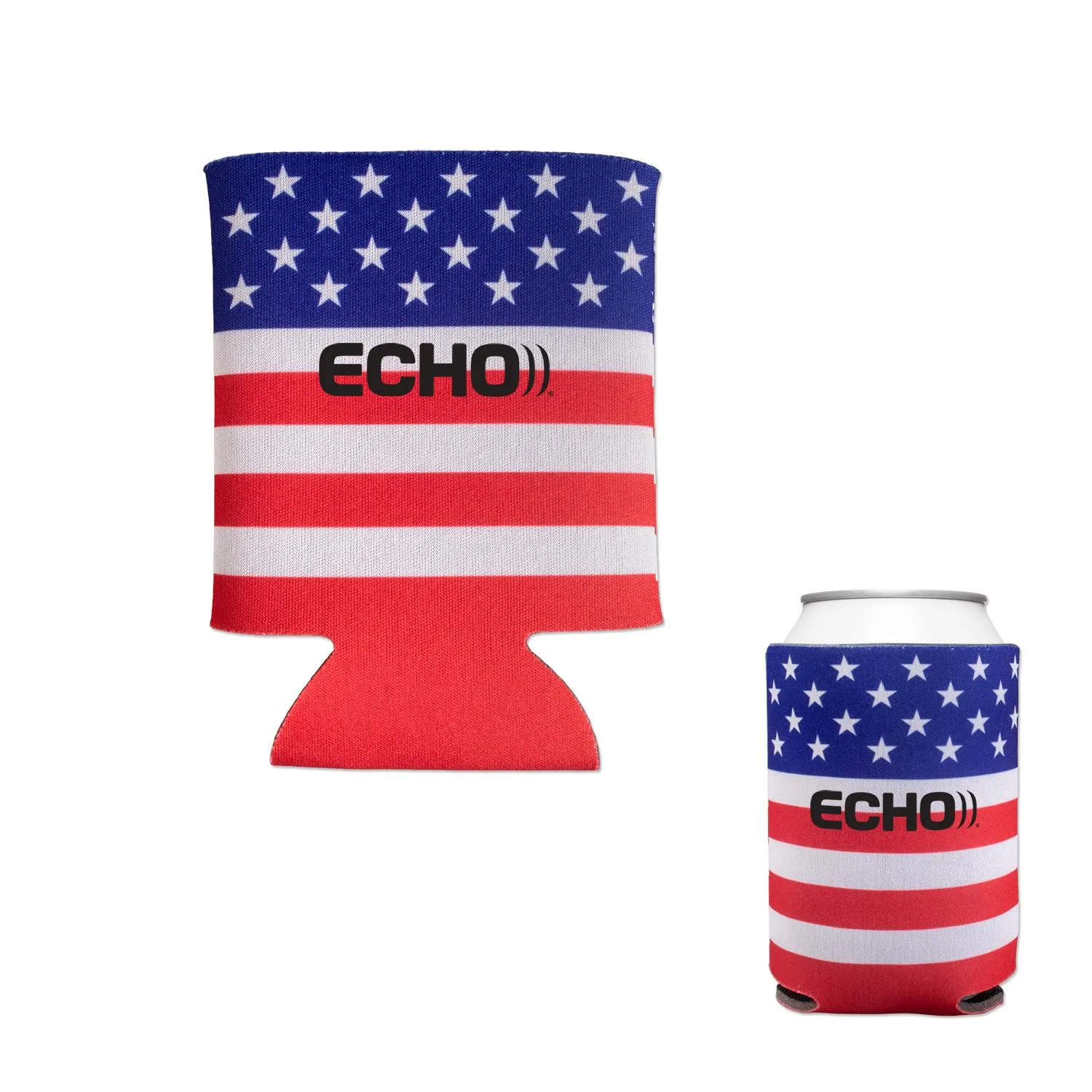 Patriotic Can Cooler Stars Stripes Polyester - Standard