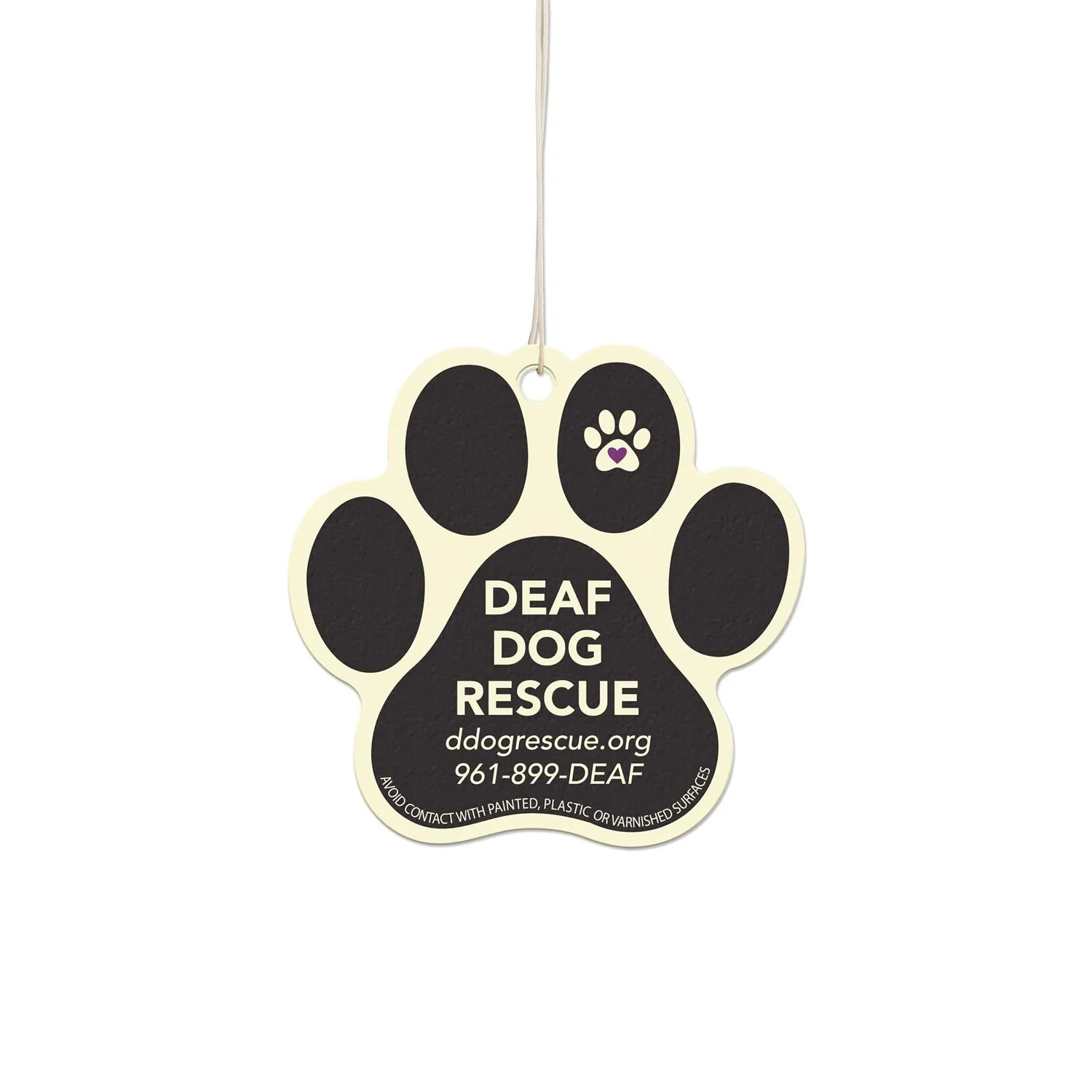Paw Print Air Freshener Custom Shape Pet Theme - 4 in