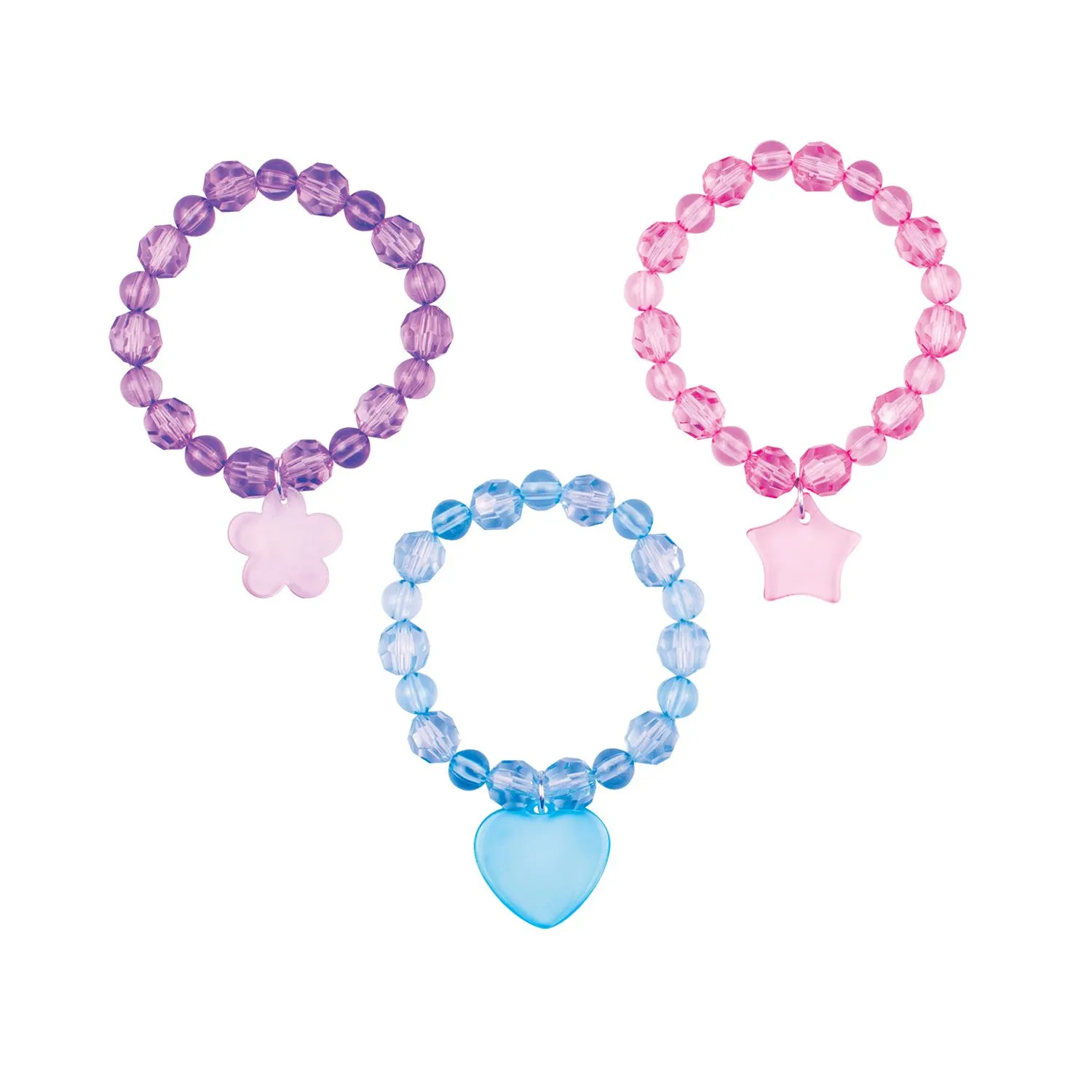 Pendant Bead Bracelet Pastel Charm Pack Assorted - 24 ct
