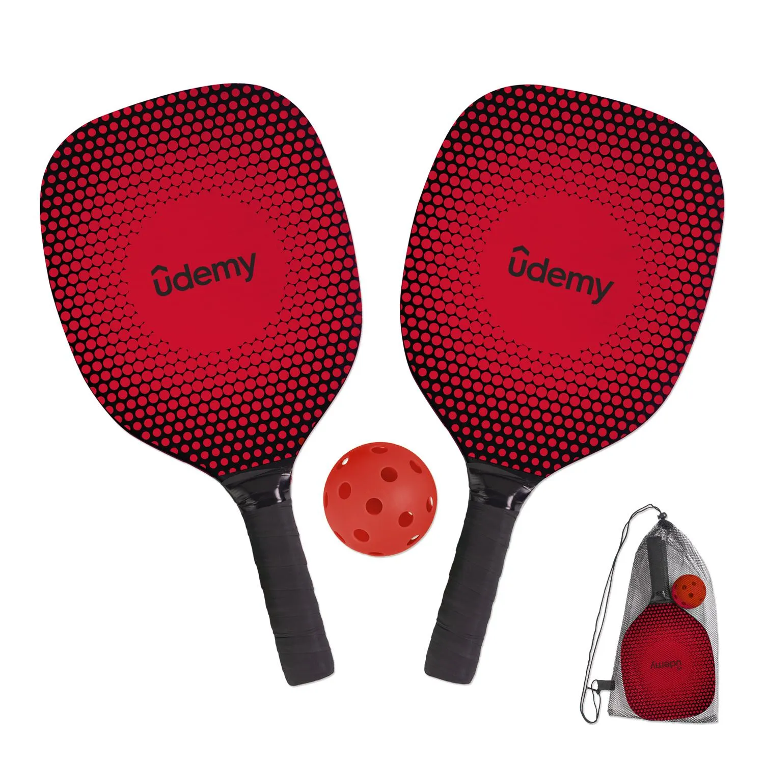 Pickleball Set Wood Paddles Mesh Bag Complete Kit - product view 4