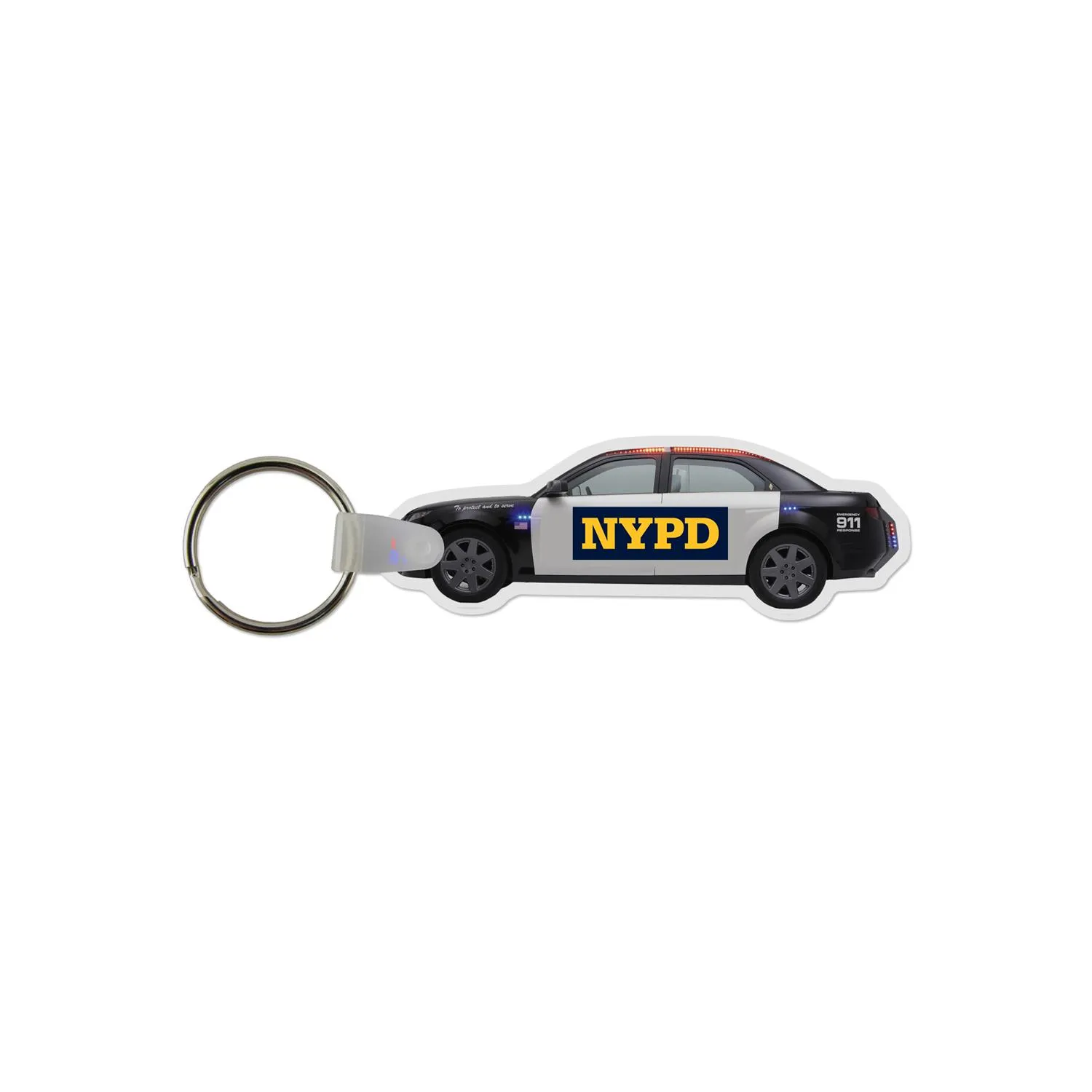 Custom Keychains Police Car Shaped Vinyl USA Made