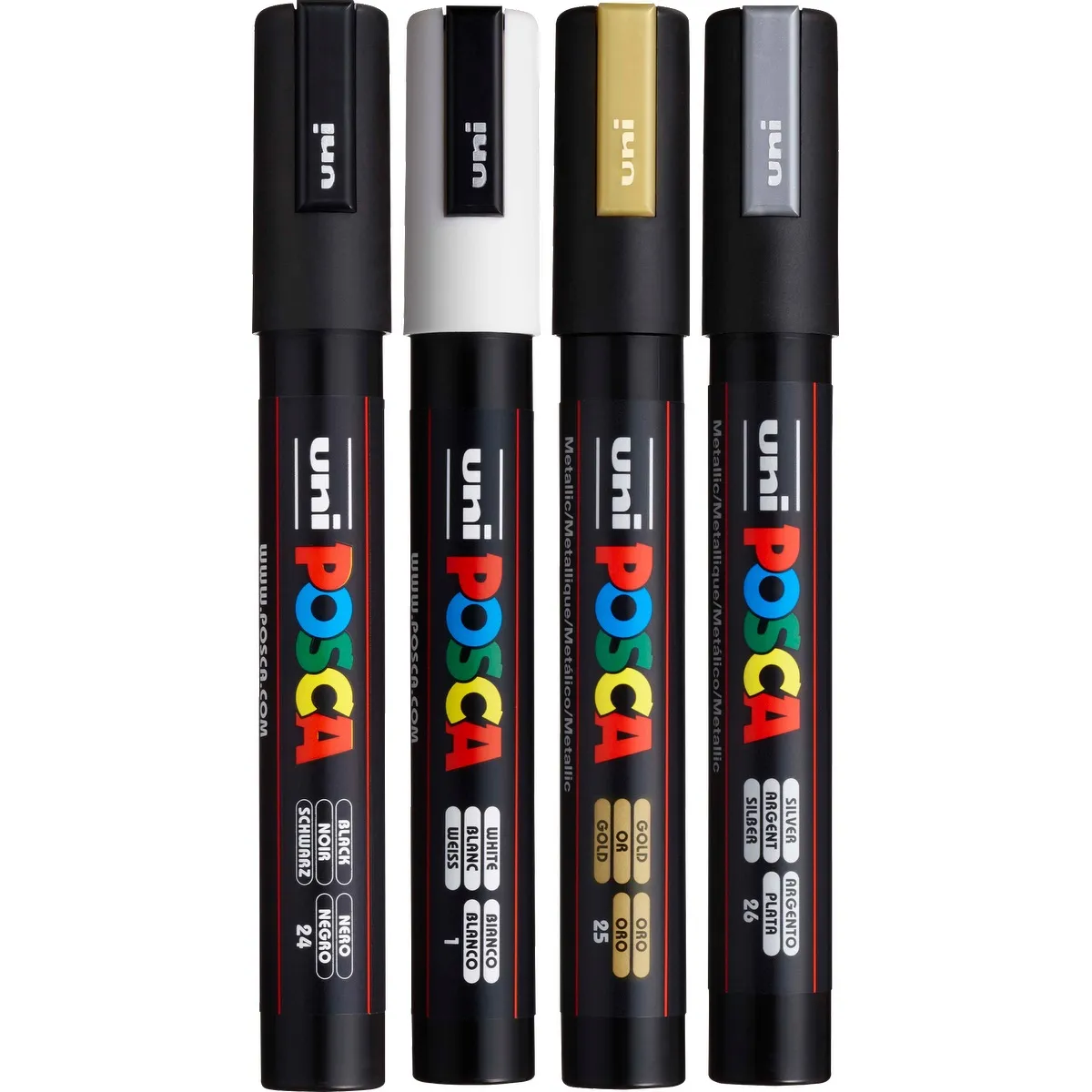 POSCA 4 Piece Metallic Marker Set with Bag - product view 7