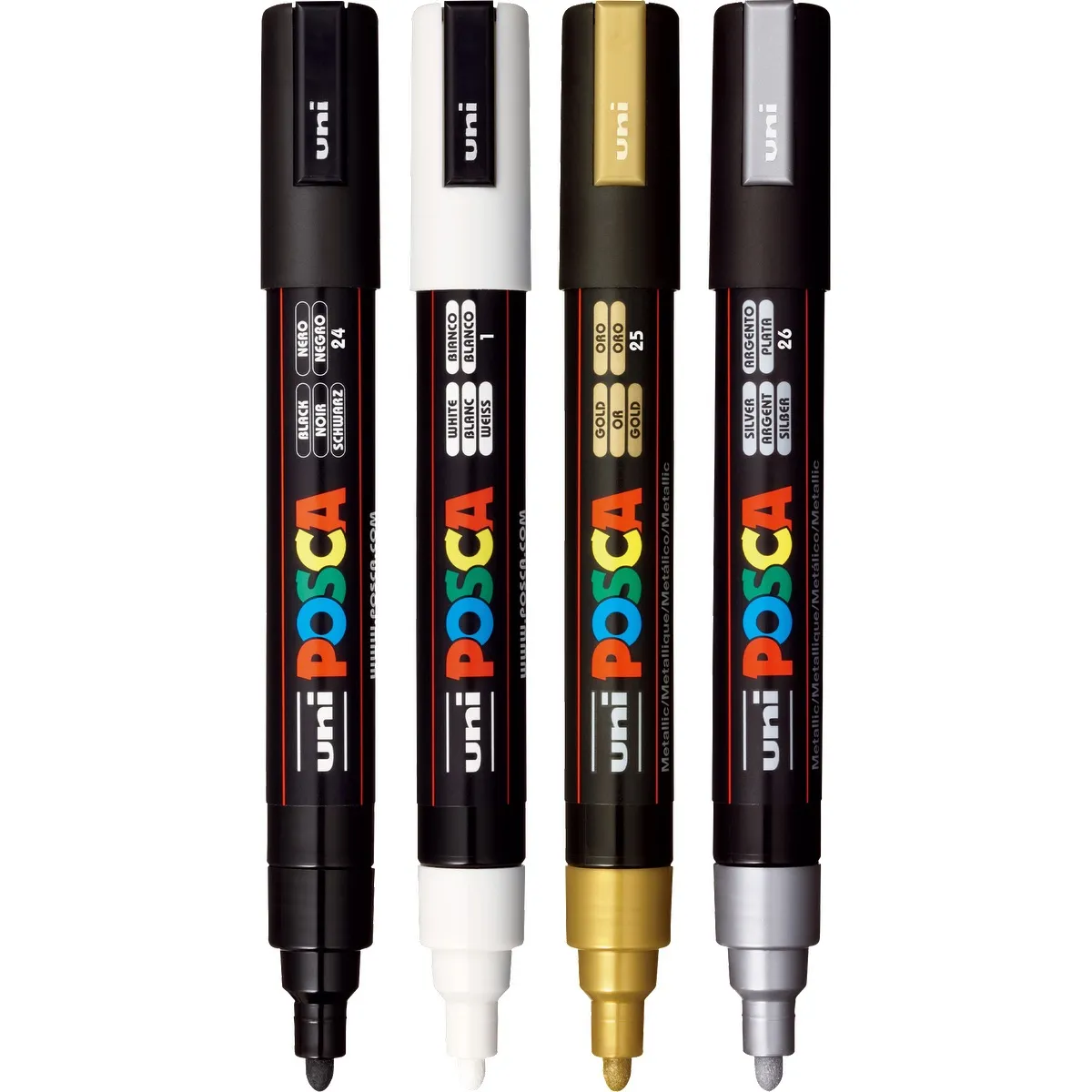 POSCA 4 Piece Metallic Marker Set with Bag - product view 8