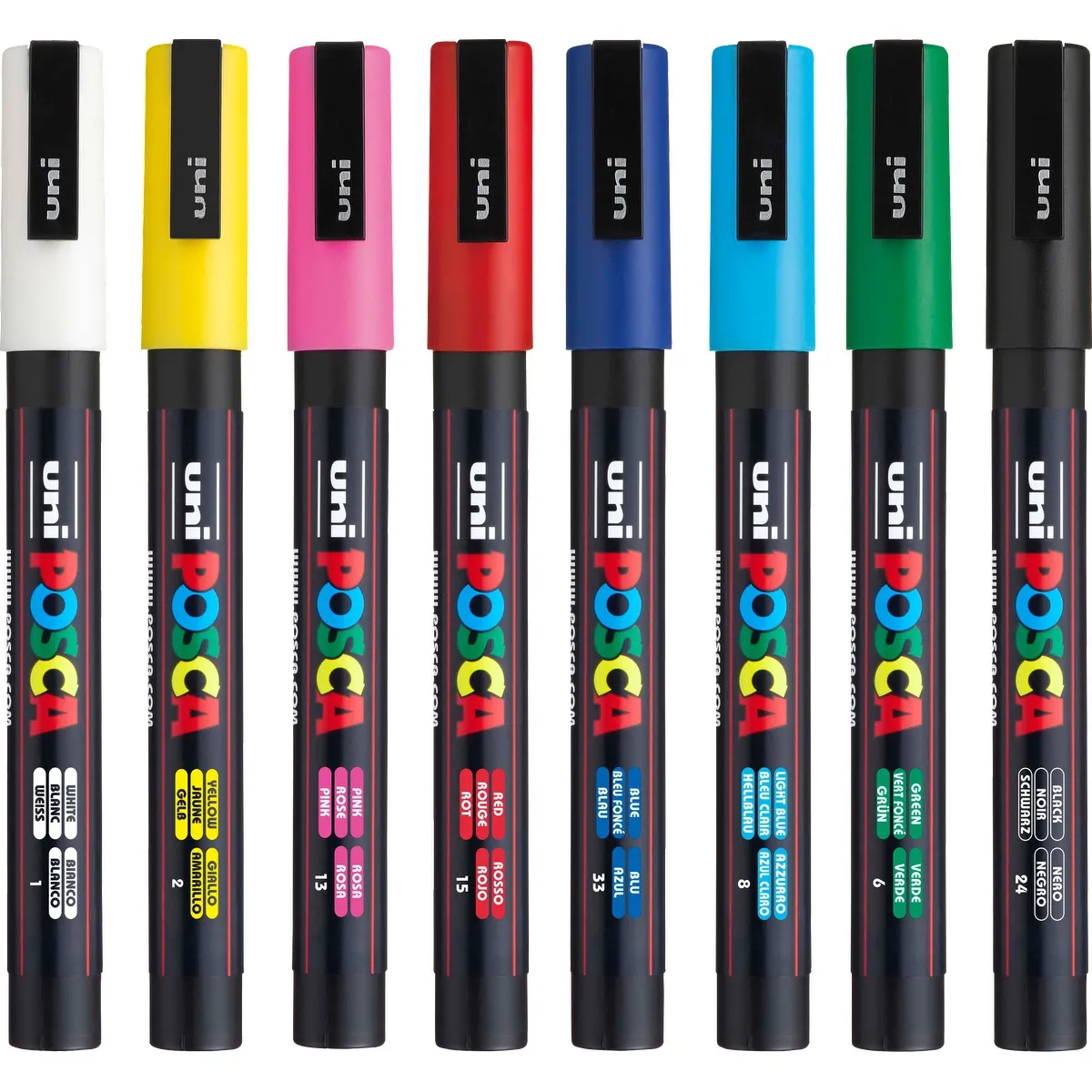 POSCA 8 Piece Basic Marker Set with Bag - Fine - product view 7