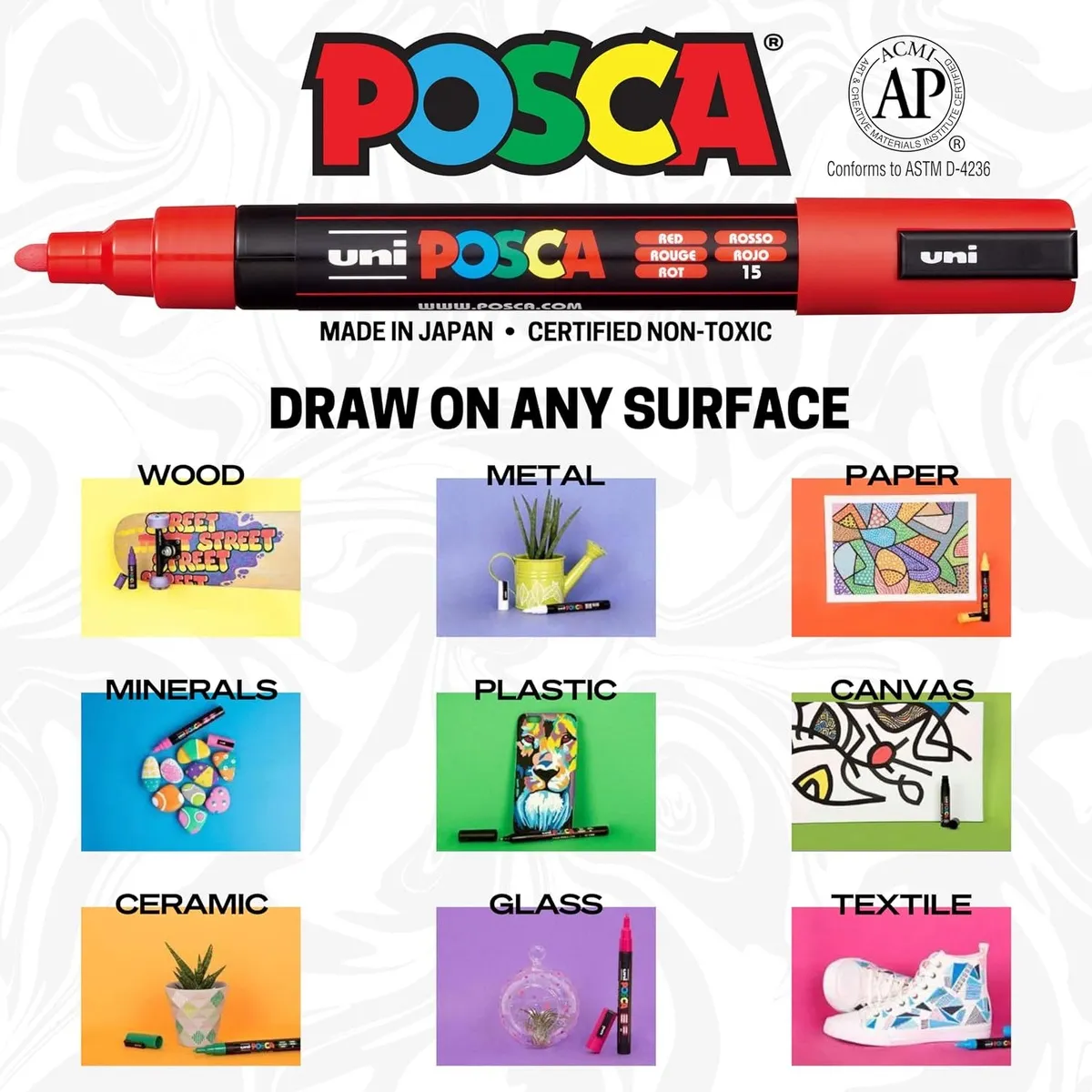 POSCA 8 Piece Basic Marker Set with Bag - Fine - product view 16