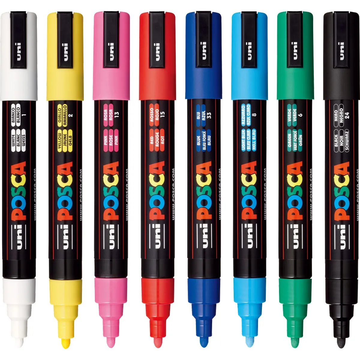 POSCA 8 Piece Basic Marker Set with Bag - Medium - product view 8