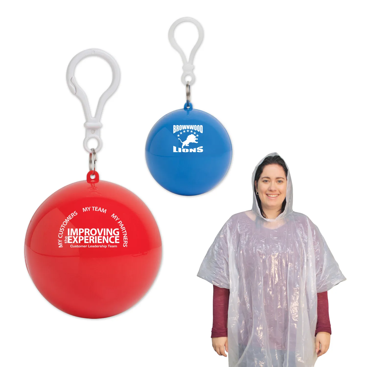 Rain Poncho in Ball Keychain Foldable - 4 in Round