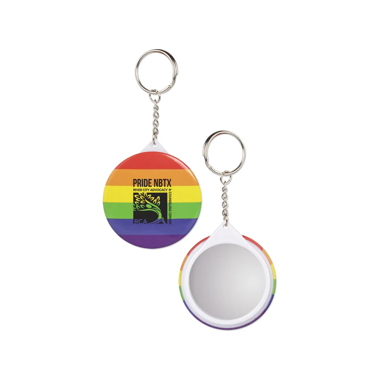 Custom Keychains Pride Mirror Silicone Rainbow