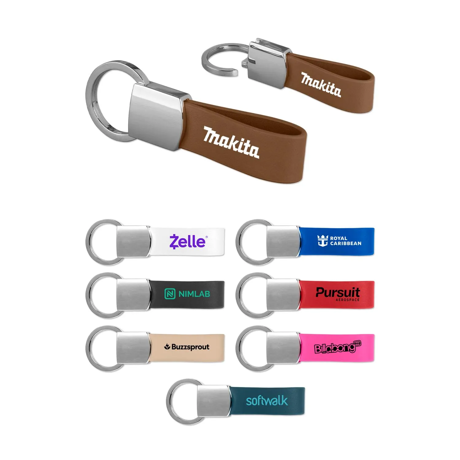 Custom Keychains Pull Twist Strap PU Leather