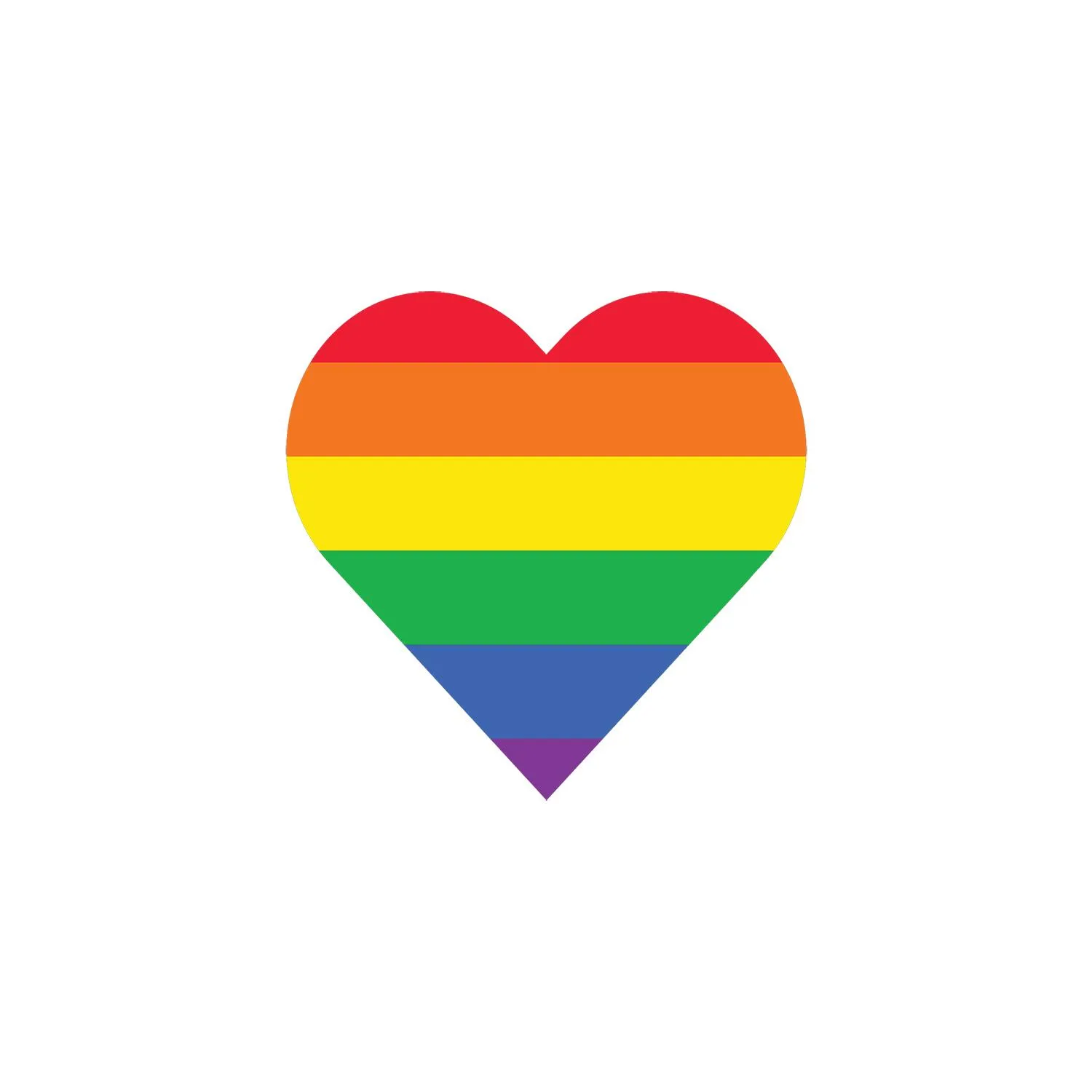 Custom Stickers Rainbow Heart Pride - 1.5 x 1.7 in