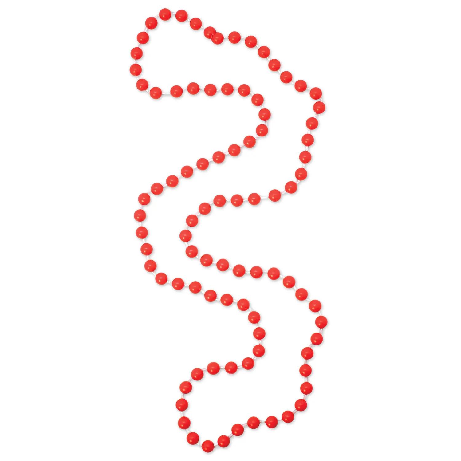 Candy Bead Necklace Red Mardi Gras - 33 in 7mm Beads