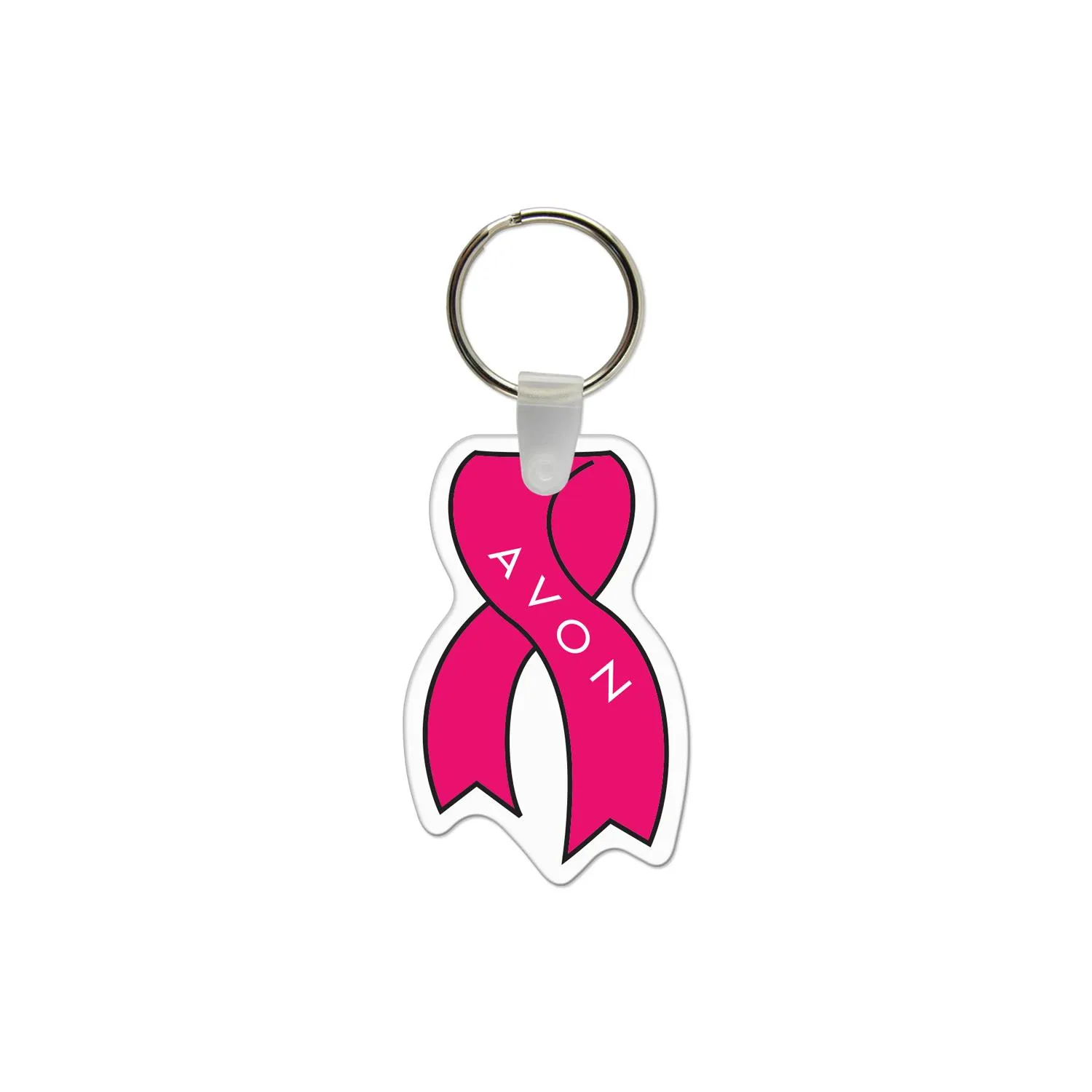 Custom Keychains Ribbon Shape Vinyl USA Made Hinge