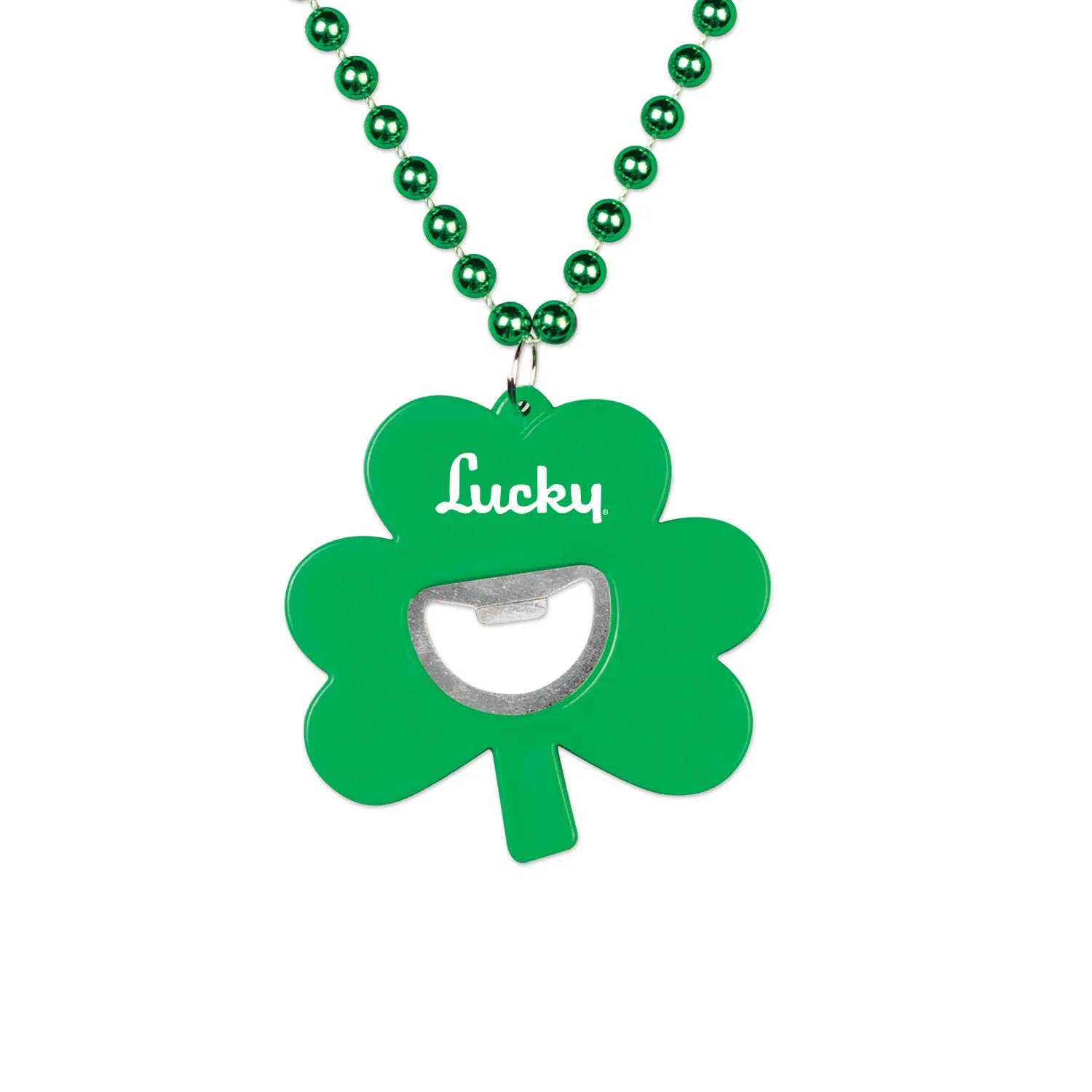 Shamrock Bottle Opener Beads St Patricks Day Necklace