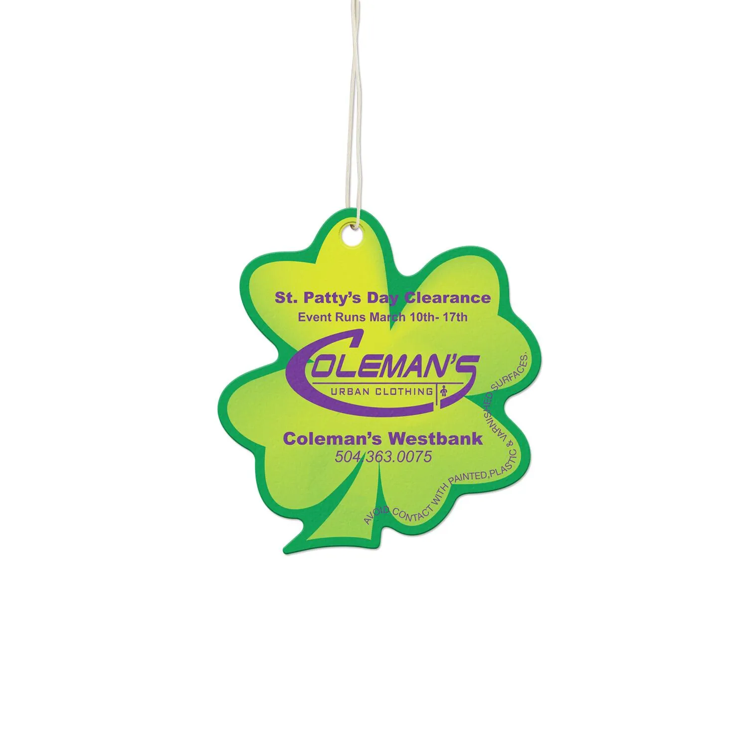 Shamrock Air Freshener Custom Shape Silicone Scented